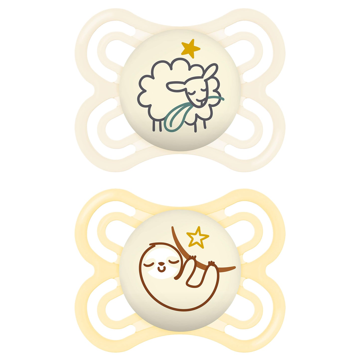 MAM Perfect Night 2 Piece Baby Pacifier, Unisex, 0-6 Months