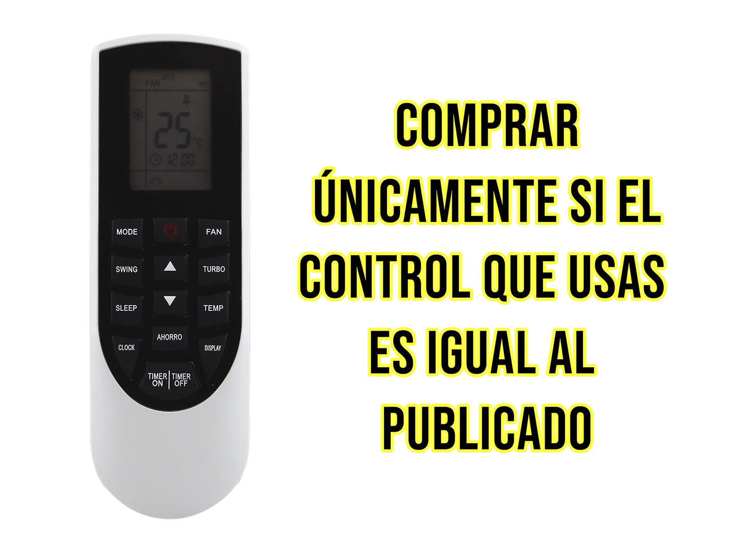 Control Remoto Mirage Modelo X3 Aire Acondicionado Minisplit YAN1F1 Magnum 16