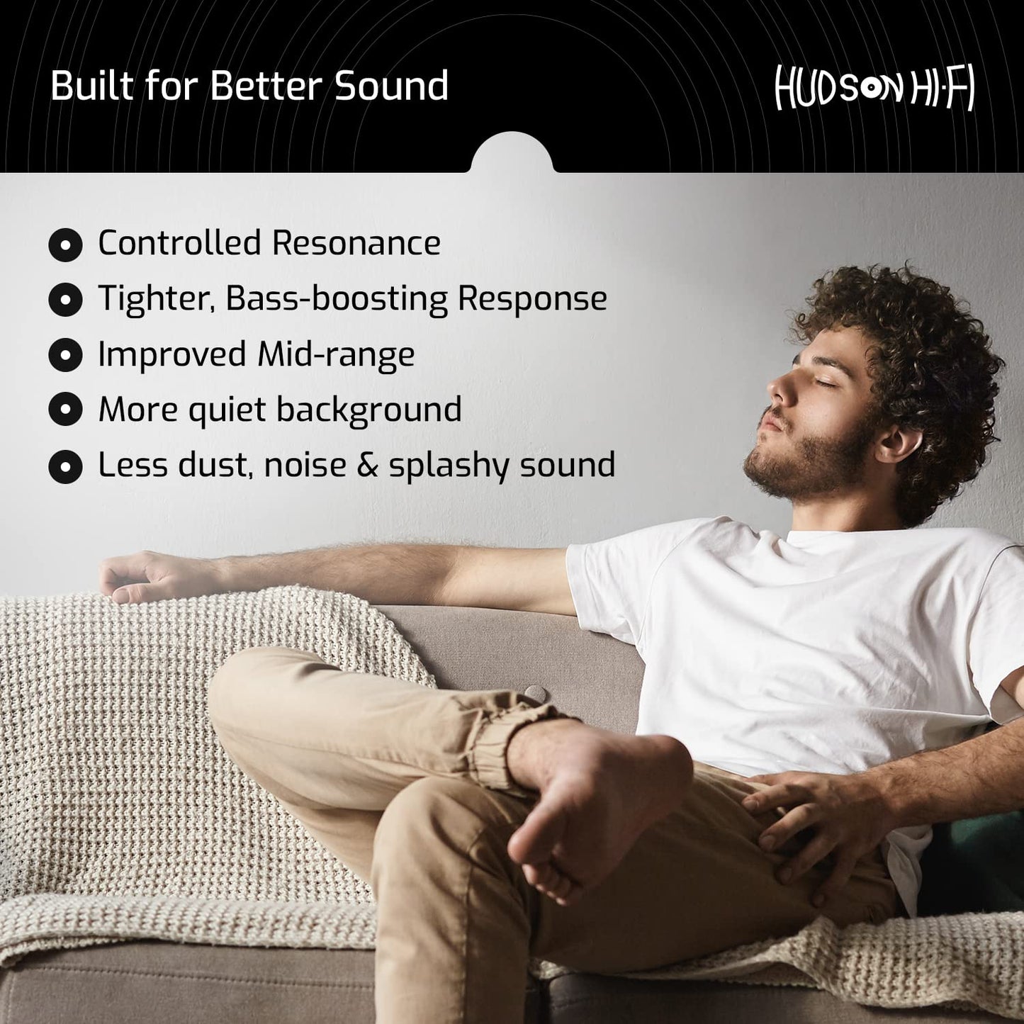 Hudson Hi-Fi Estera giratoria de acrílico - LP Slipmat para tornamesas y Tocadiscos de Vinilo - Blanco