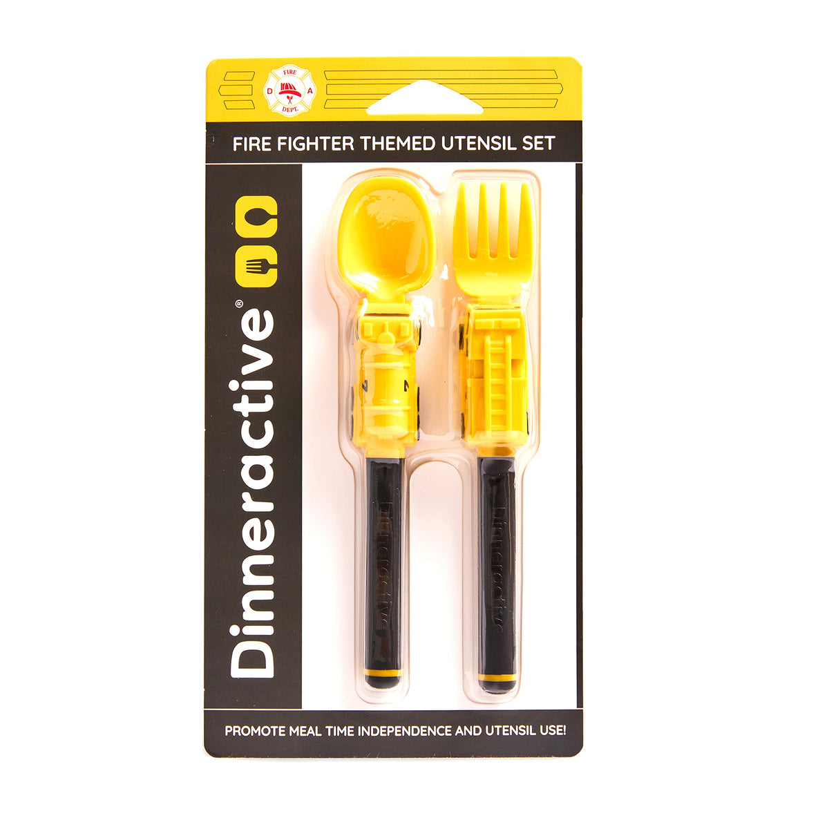 Dinneractive - Juego de utensilios para niños, tenedor y cuchara para niños pequeños, 2 piezas