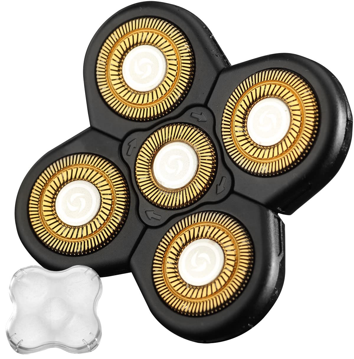 WAHFOX Cabezal de repuesto para afeitadora eléctrica Freedom Grooming 5 cuchillas de repuesto para afeitadora de 5 cabezales (dorado)