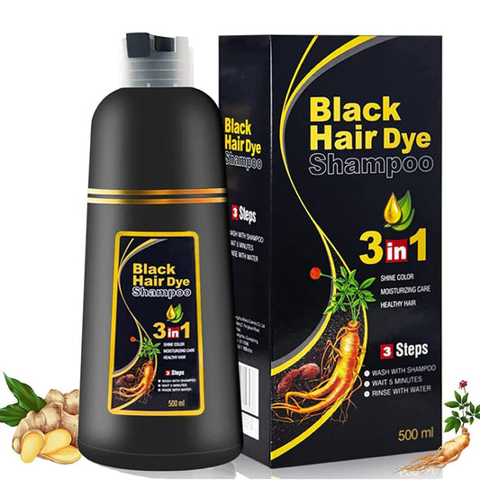 VIGOFIL - Champú Black Instant Hair Color para cabello gris, cobertura 100% gris, champú 3 en 1 para teñir el cabello negro, colorante a base de hierbas en minutos para mujeres y hombres, suave, no irrita el cuero cabelludo negro