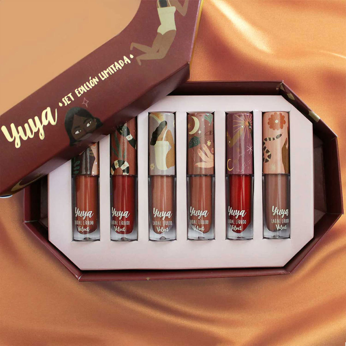 Republic Cosmetics Yuya Set de Edición Limitada con 6 Labiales Velvet de Larga Duración