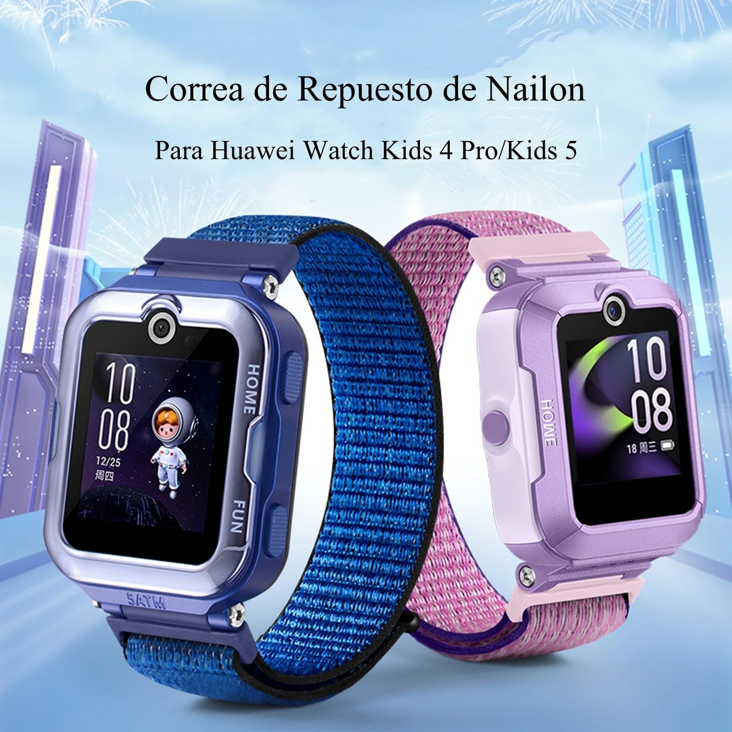 Correa ZHIKE Nebulosa Violeta y Siete Arco Iris Extensible para Huawei Watch Kids 4 Pro