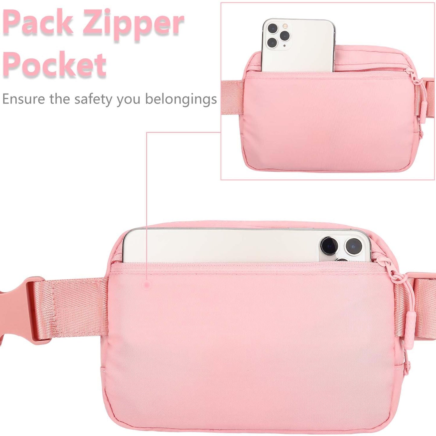 Kejea Riñonera Cruzada para Niñas y Mujeres, 8 a 12 Años, Regalos de Cumpleaños, Pequeña, Rosa