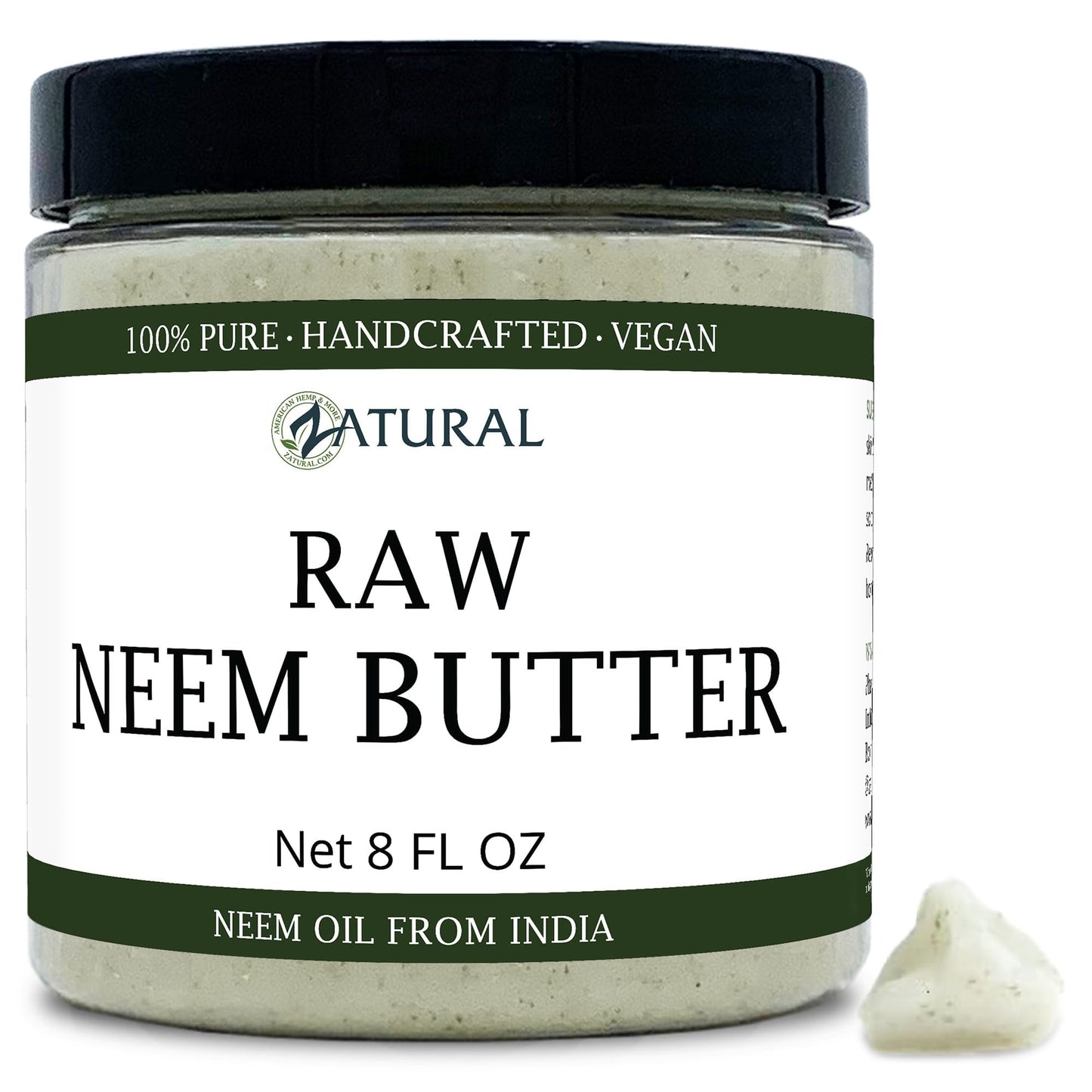 Naked Neem Organic Neem Butter with Organic Neem Oil, Extract and Leaf Calm Sensitive Skin, Itchy Skin and More Handcrafted in Small Batches, 8 oz.