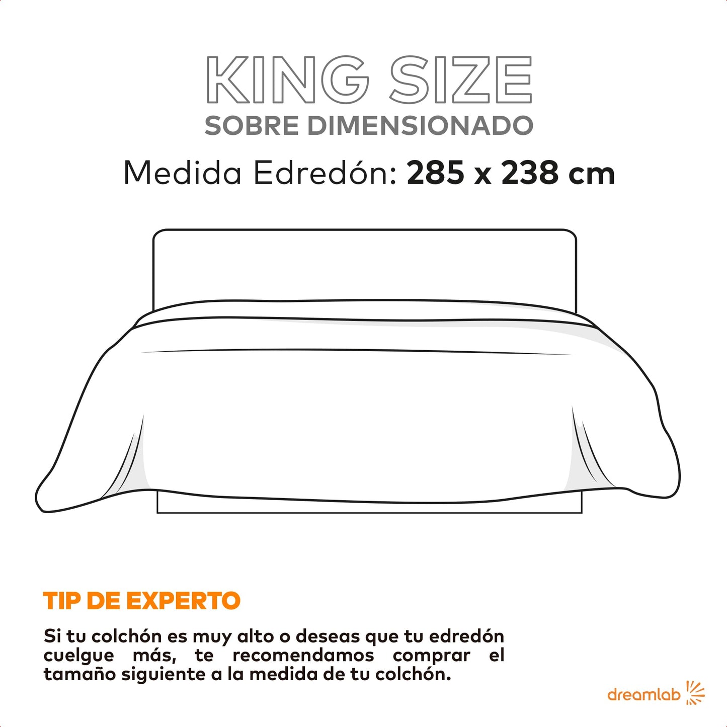 Edredón Dreamlab Beige con Relleno de Microfibras para Toda Estación, Sobredimensionado King