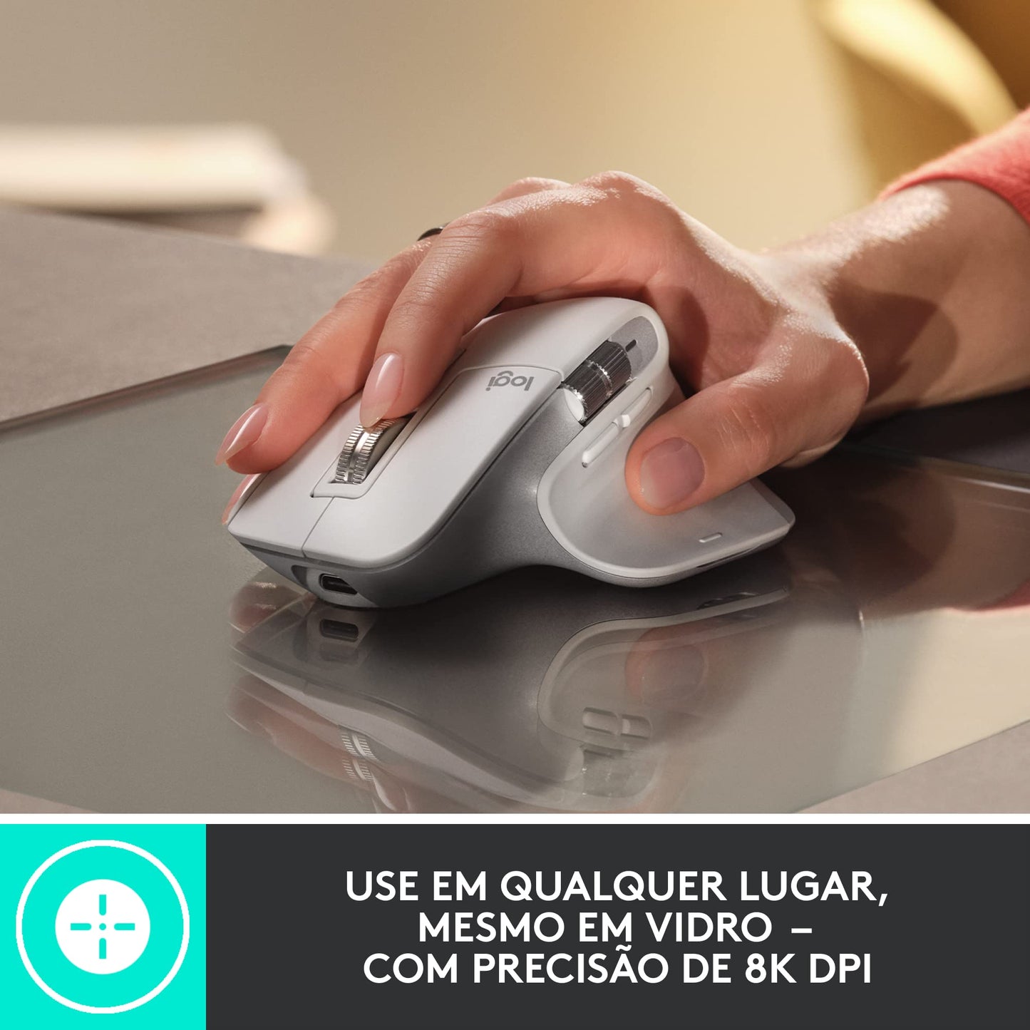 Logitech MX Master 3S Mouse Inalámbrico de Desempeño, Scrolling Ultra-rápido, 8K dpi, Seguimiento sobre Vidrio, Clics Silenciosos, USB-C, Bluetooth