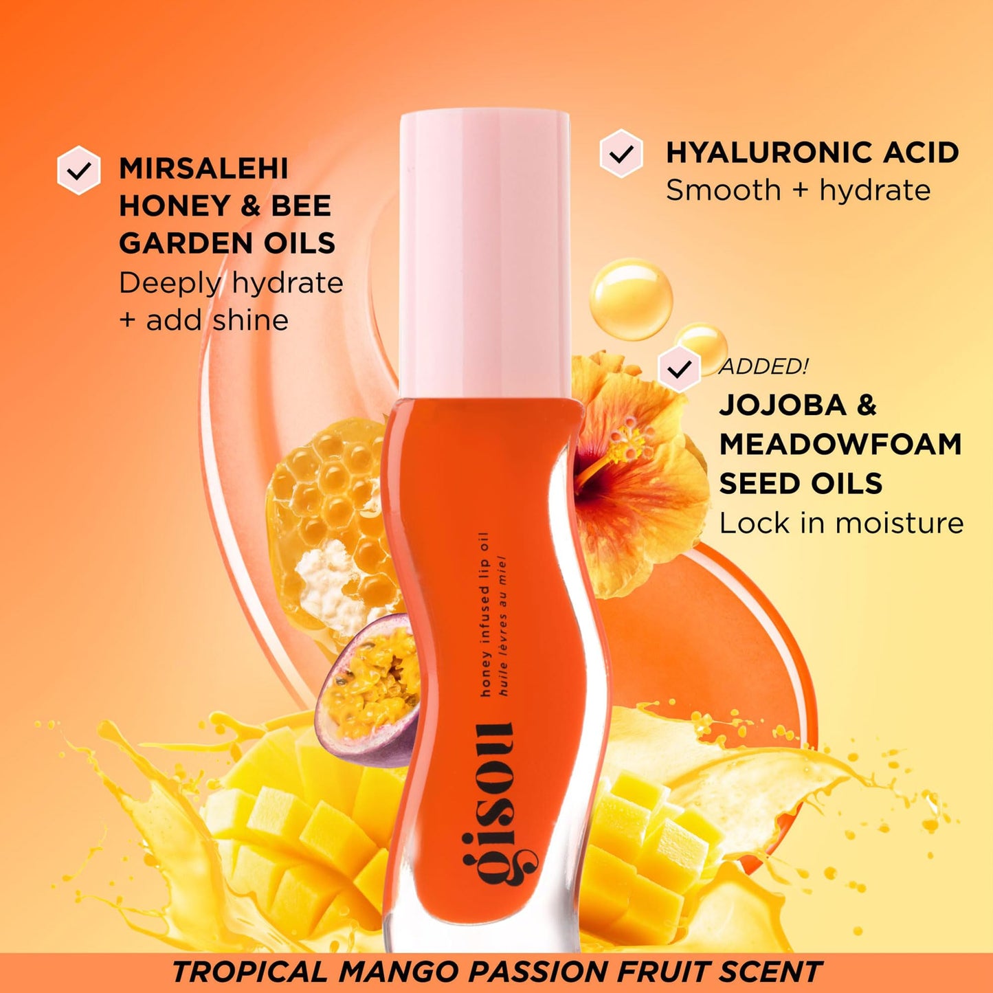 Honey infused Lip Oil (Mango Passion Punch, Pequeño) Gisou