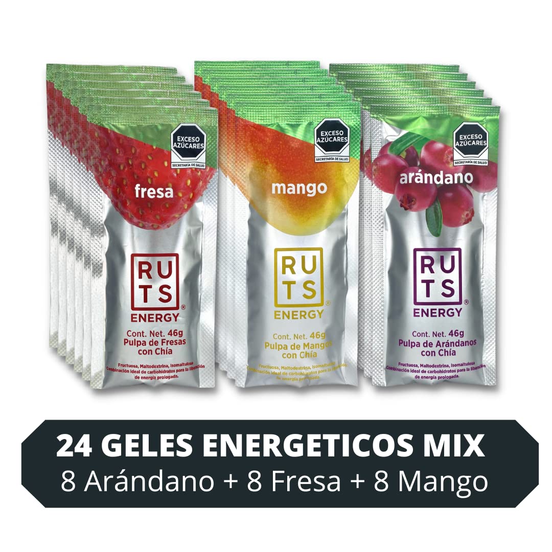 Gel Energético Ruts Energy Mix Arándano, Fresa y Mango 24 46g