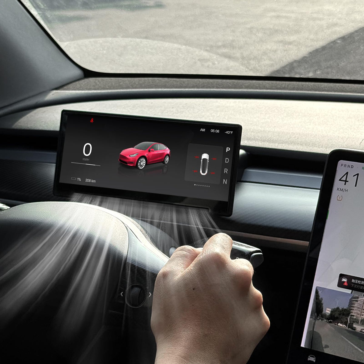 Pantalla Heads Up Display Tlyard para Tesla Model Y Model 3 8.9 Pulgadas HD con CarPlay y Android Auto OTA Actualizaciones
