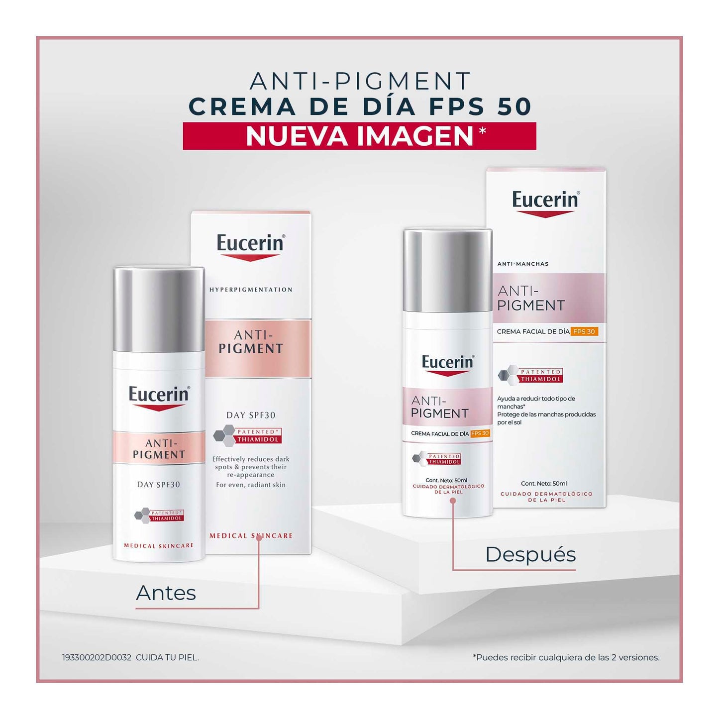 Crema Facial Eucerin Anti-Pigmento 30 FPS con Thiamidol para Piel Radiante