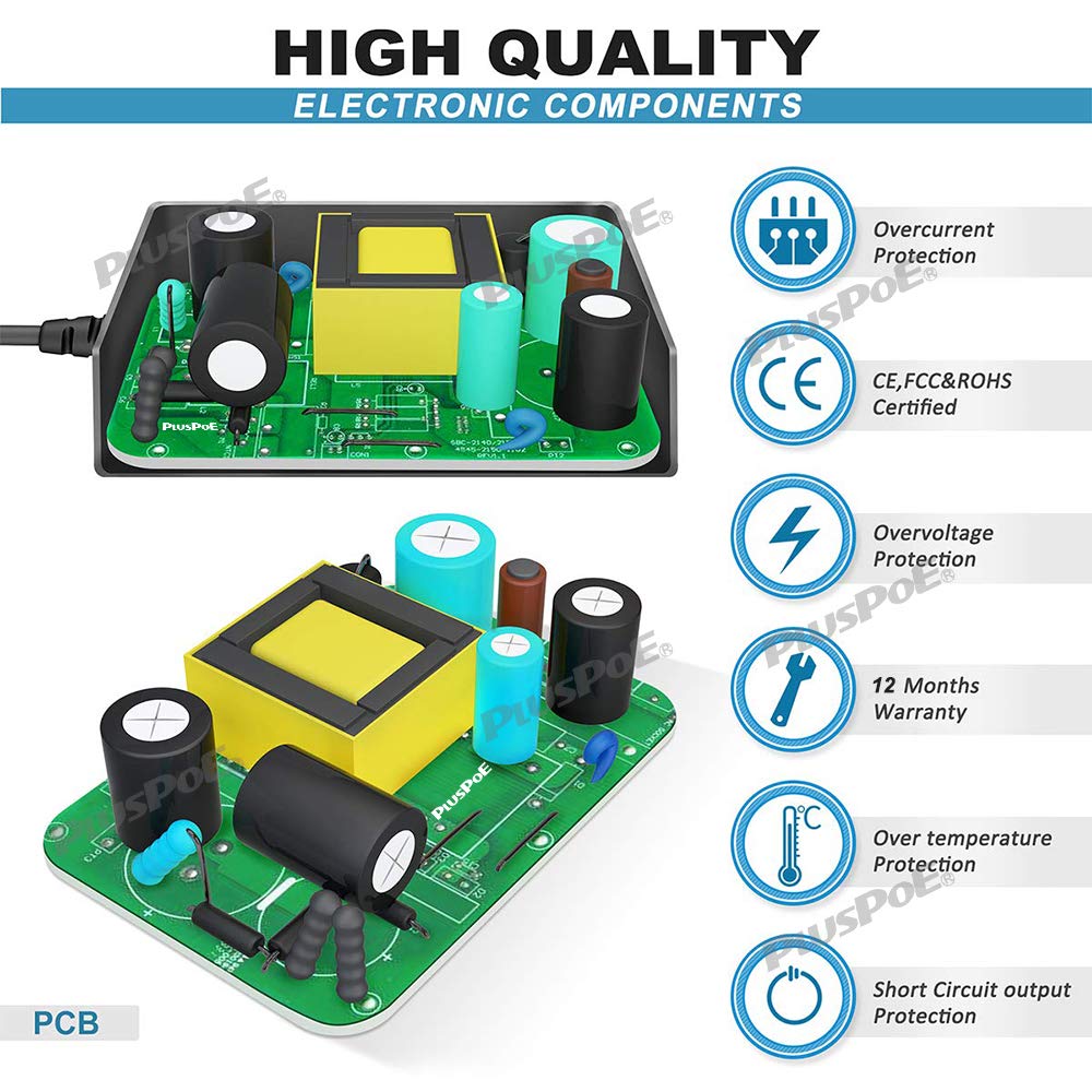 Adaptador de Fuente de Alimentación conmutada PLUSPOE 110 V a CC 48 V para Dispositivos de 48 V