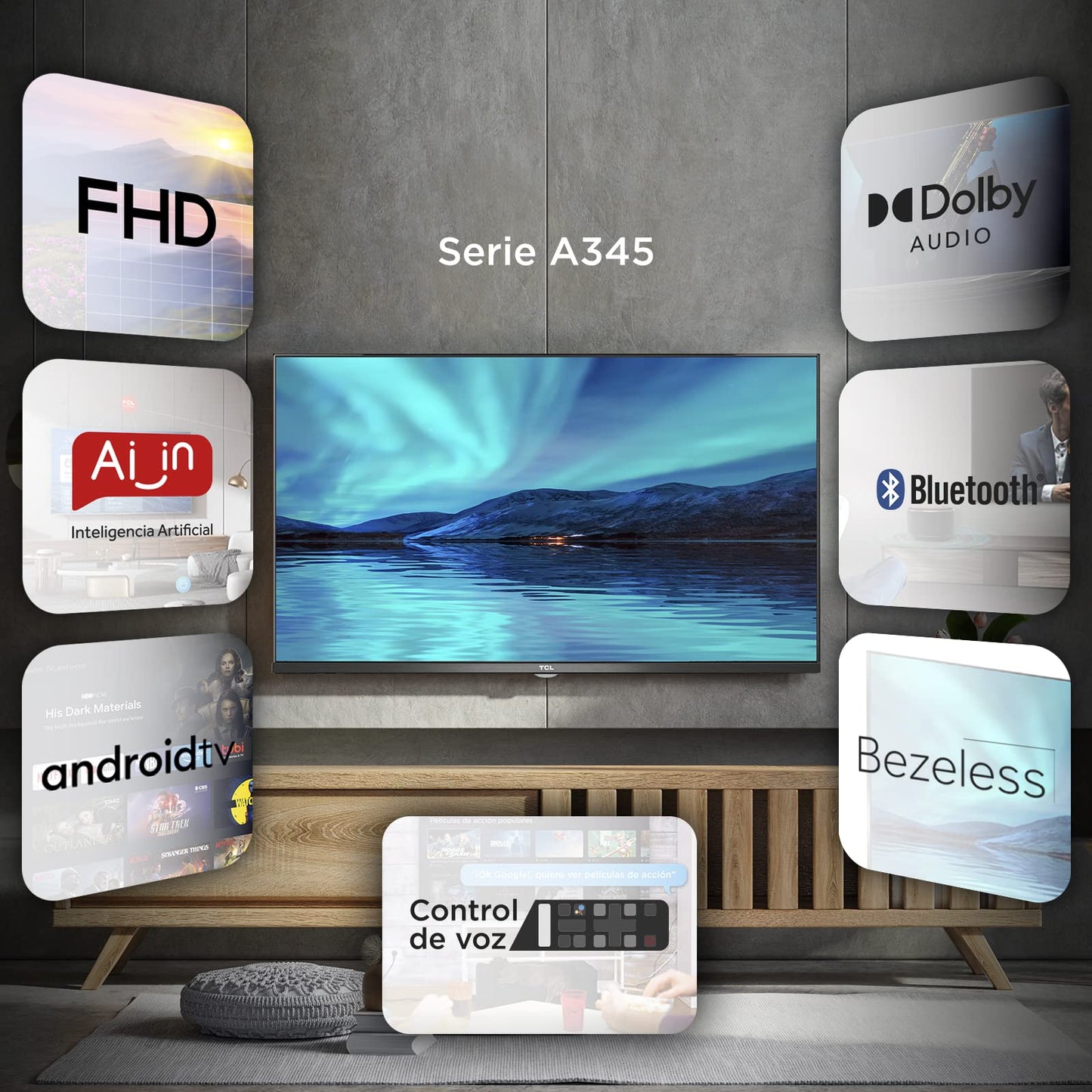 Pantalla LED TCL 40" FHD Smart TV Android TV