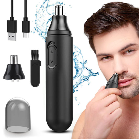 Sendowtek Recortadora de Nariz Eléctrico, Depiladora de Nariz Hombre, Cortador de Vello Naríz Recargable, Maquina Vello Nariz, Electric Nose Trimmer con Cabezal de Repuesto, Indoloro, Impermeable