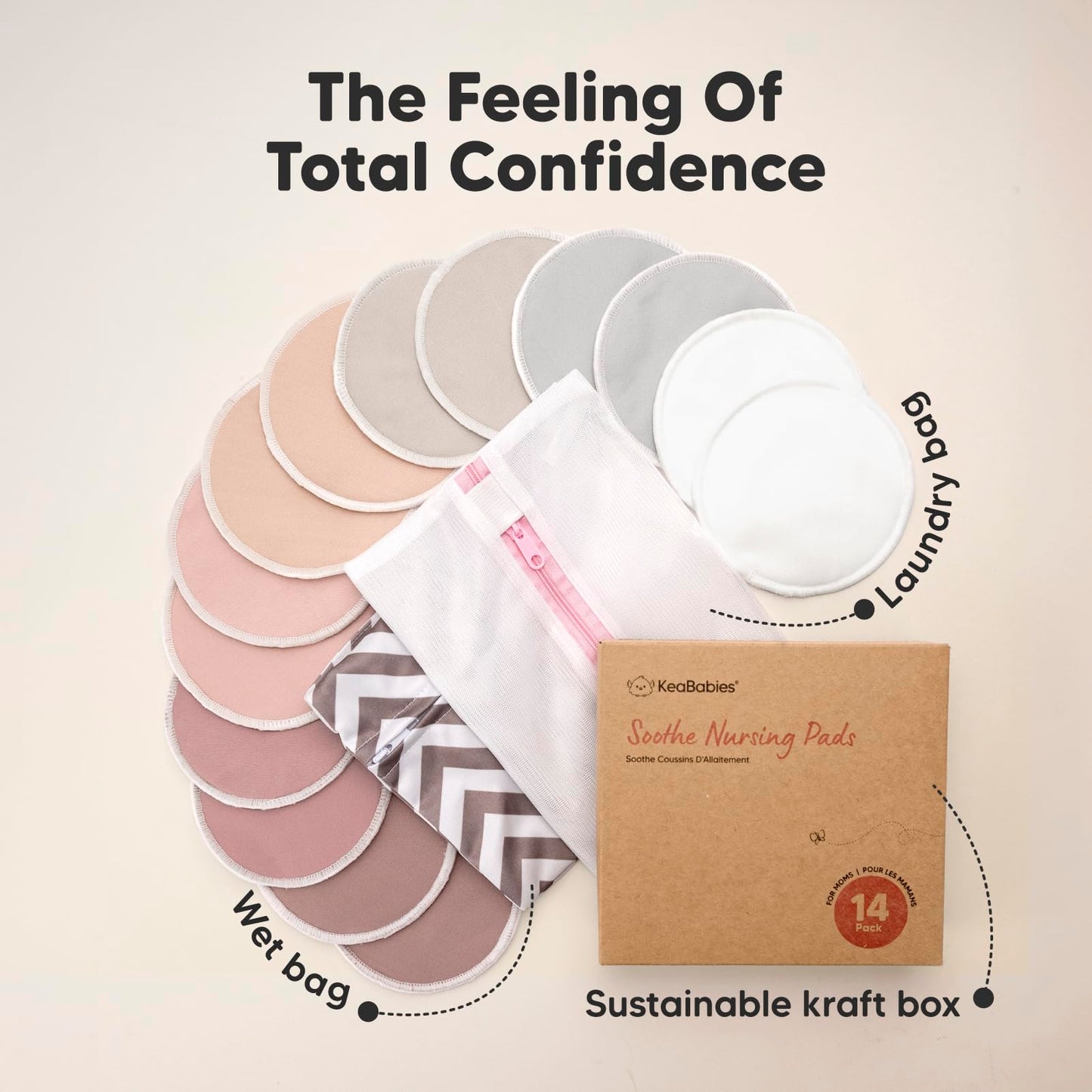 Almohadillas de Enfermería Lavables Lovelle Bambú Orgánico Natural Talla Única para Lactancia