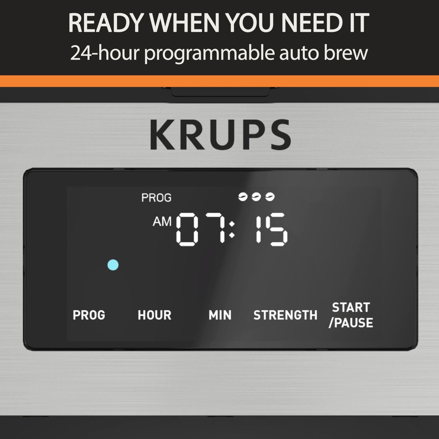 Krups Cafetera de jarra térmica con filtro permanente Simply Brew Thermal, 14 tazas, Programable, KM209D50