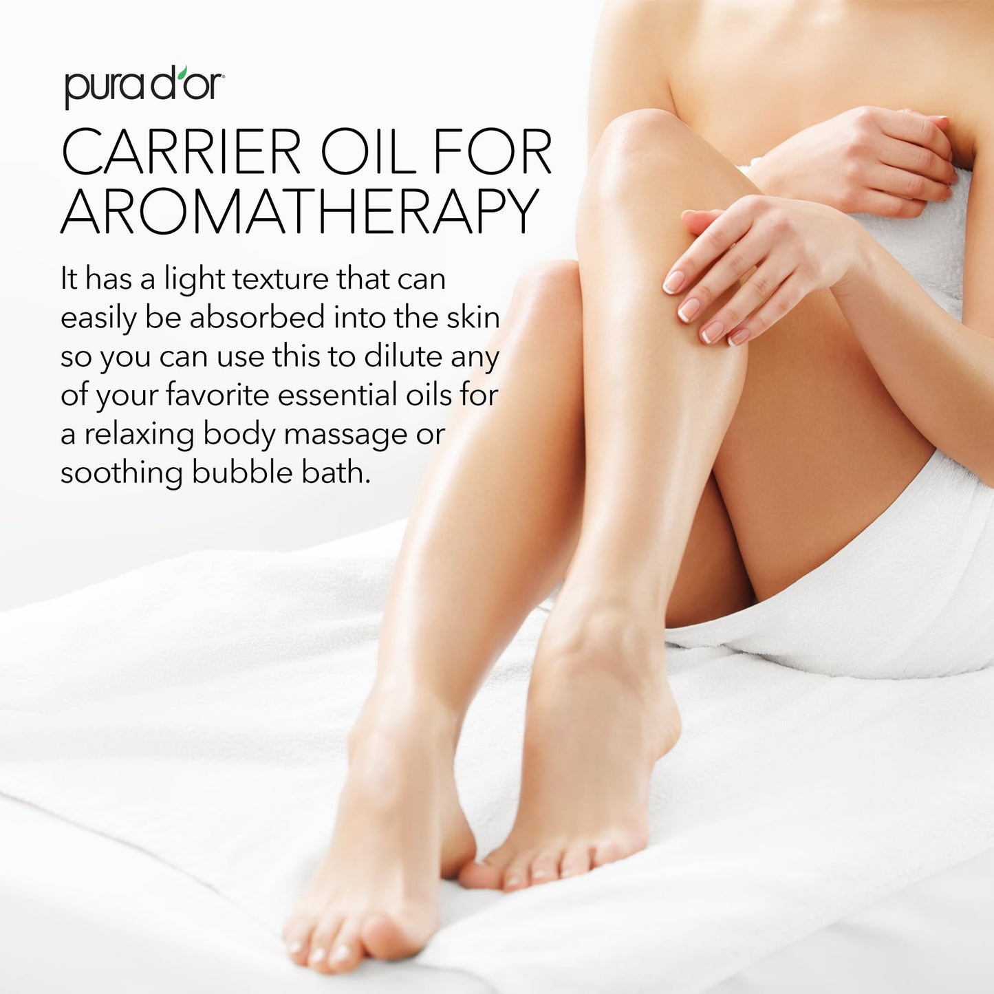 PURA D'OR Organic Sweet Almond Oil (16oz) USDA Certified 100% Pure & Natural Carrier Oil - Hexane Free - Skin & Face - Facial Polish, Full Body, Massages, DIY Base (Packaging may vary)