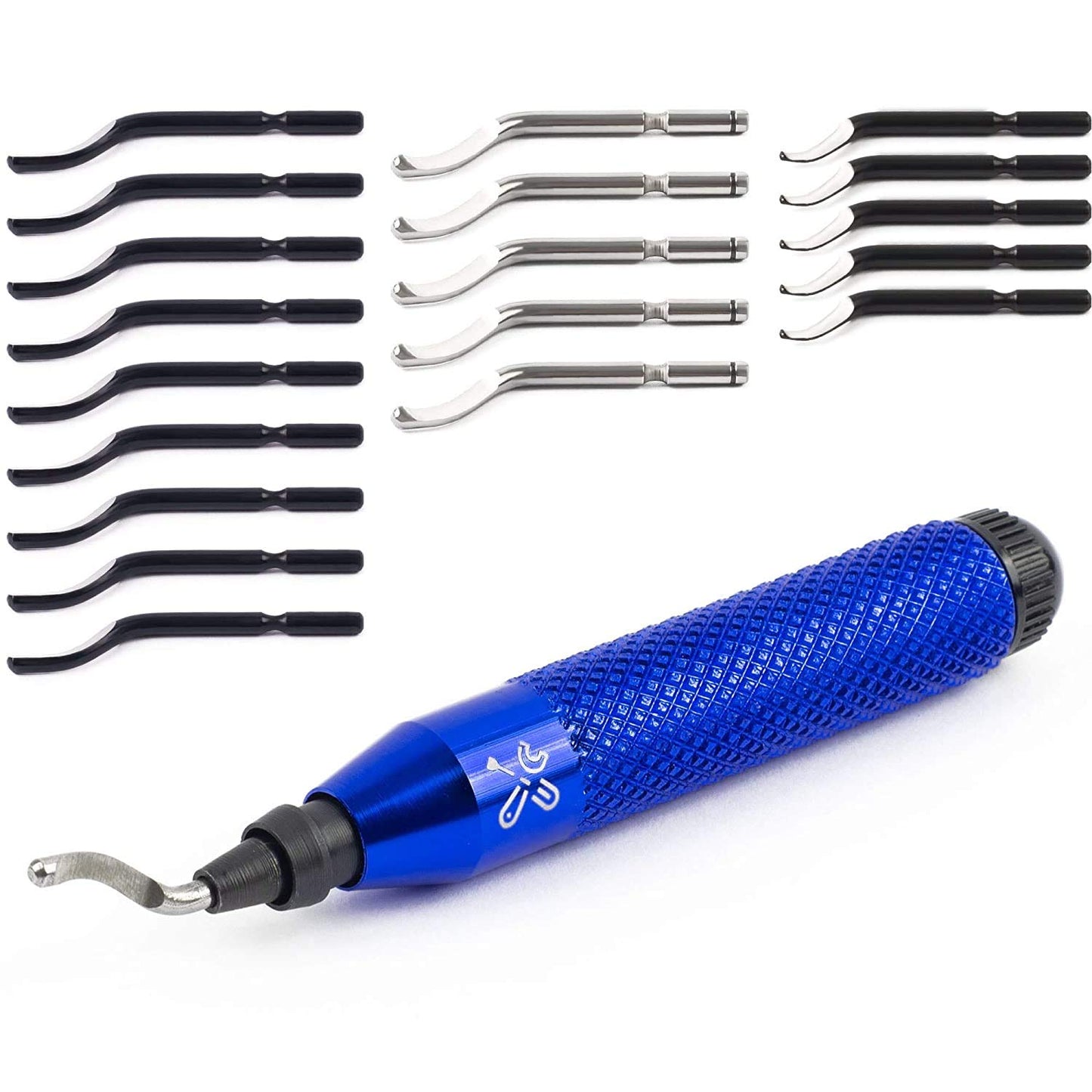 BroadBasic - Kit de herramientas de desbarbado con 20 cuchillas de acero de alta velocidad | Rebabas de borde para metal, tubería de plomería de PVC, impresión 3D, plástico, cobre, arte de resina