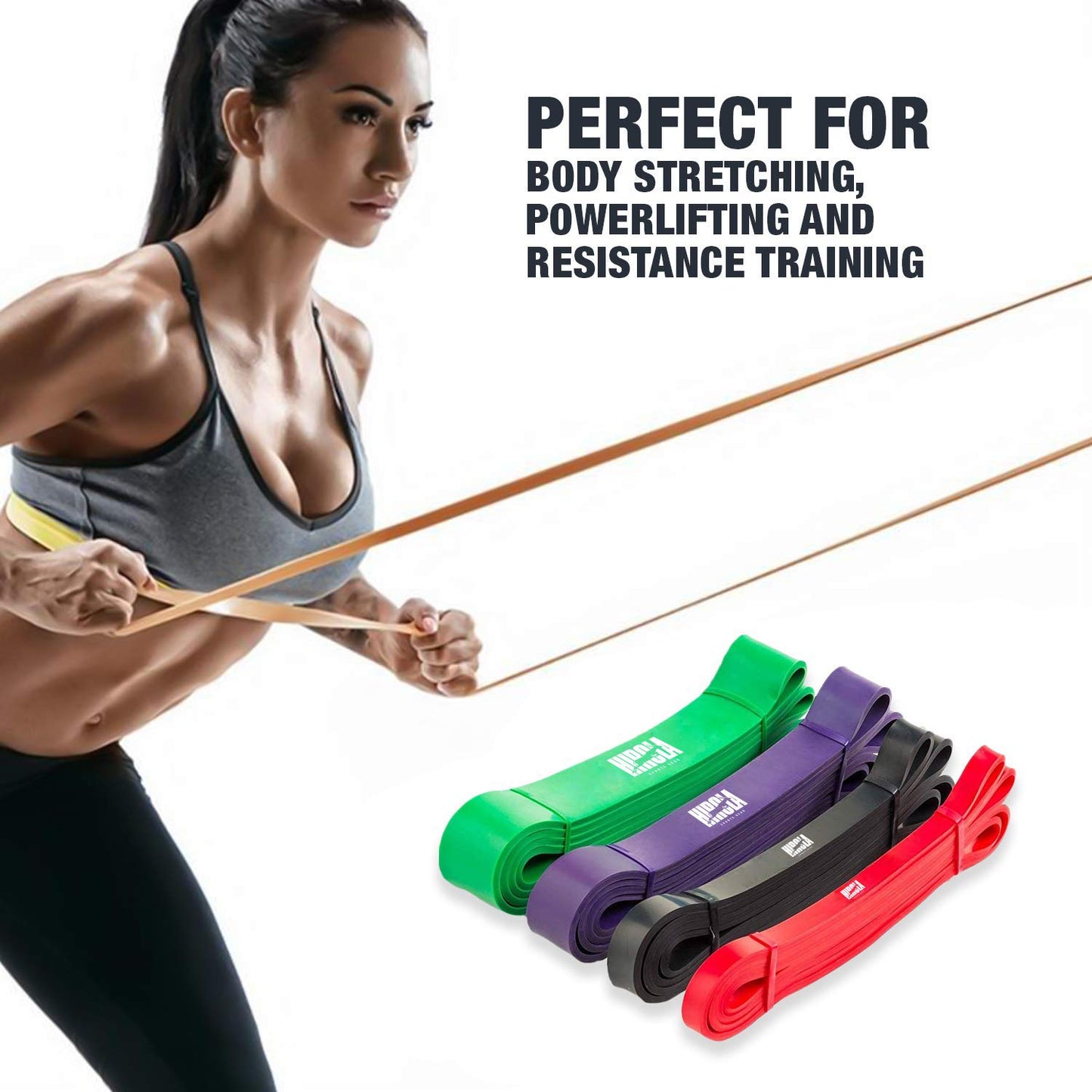 Hirola Liga de Resistencia V3 para Ejercicio, Bandas de Resistencia para Ejercicio en Casa o Gimnasio, Ligas para Hacer dominadas Pull Up. Liga de Entrenamiento (Set de 4 Ligas)