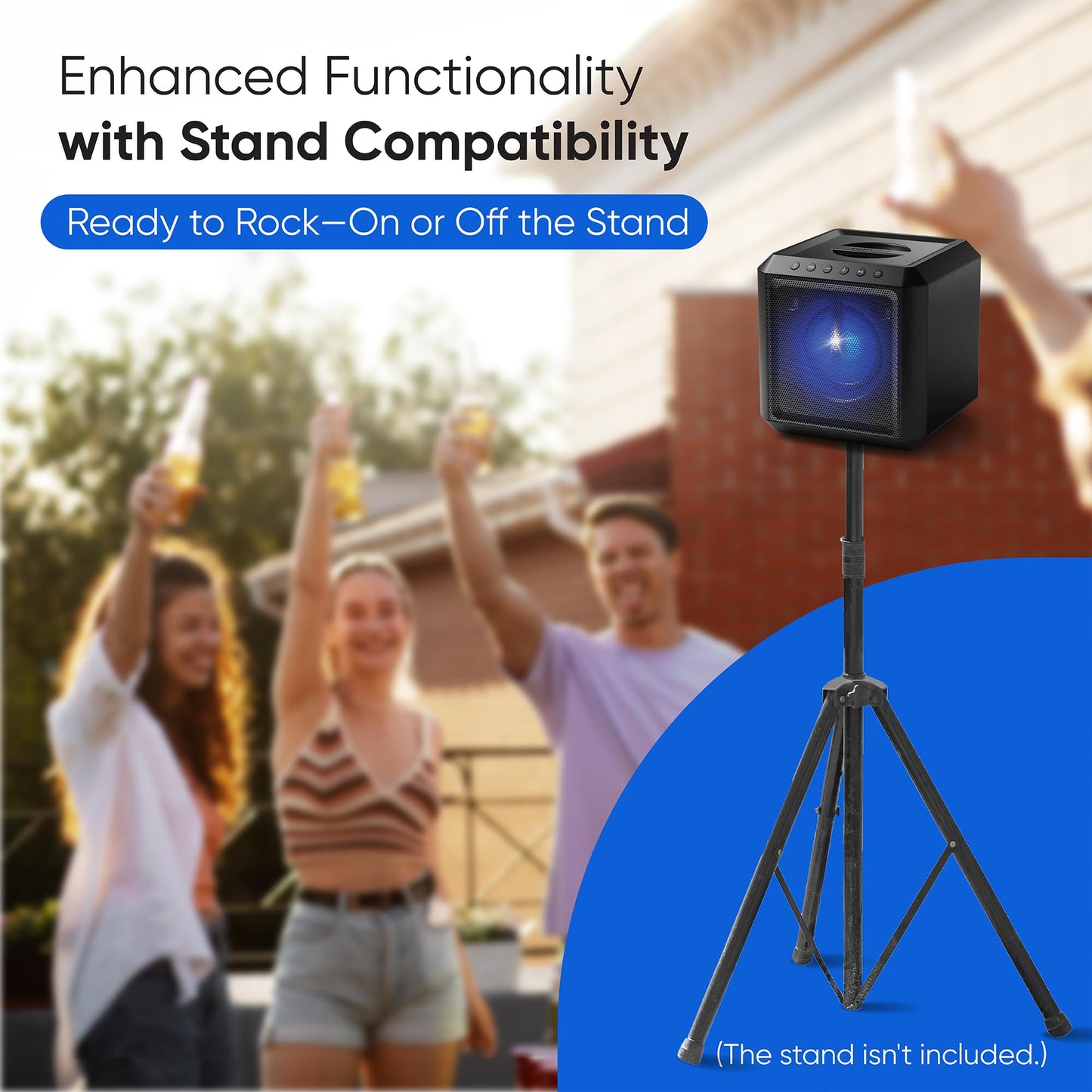 Philips X4207 Altavoz Bluetooth para Fiesta, Altavoz inalámbrico de 100 W con Sonido Potente y Graves Profundos, soporta USB/AUX/TWS, Entrada de micrófono y Luces Vibrantes para Fiesta para una