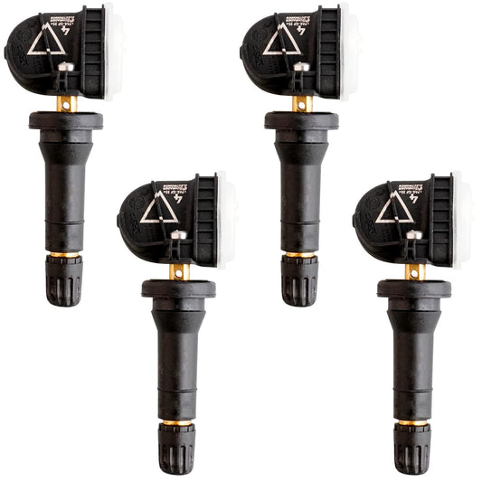 Sensor TPMS MACAX Negro Snap-in 433MHz Reemplazo 13598773 13589601 para Sistema de Monitoreo de Presión de Neumáticos 4 Piezas