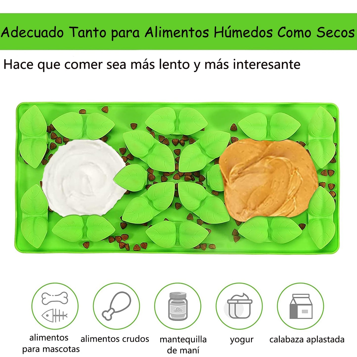 KIWOP Tapete de Silicona para Lamer Perros, Sin BPA, Alfombrilla de Alimentación Lenta para Mascotas con Ventosas, Almohadilla para Lamer, para Aliviar la Reducir el Aburrimiento de Perros y Gatos