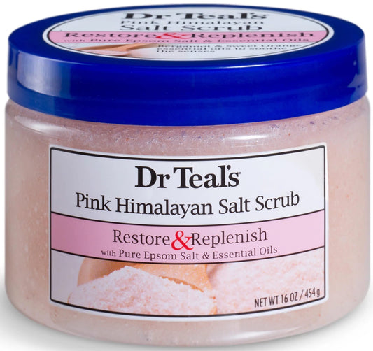 Exfoliante de Sal Dr Teal's Rosado del Himalaya Restaurador 16 Onzas