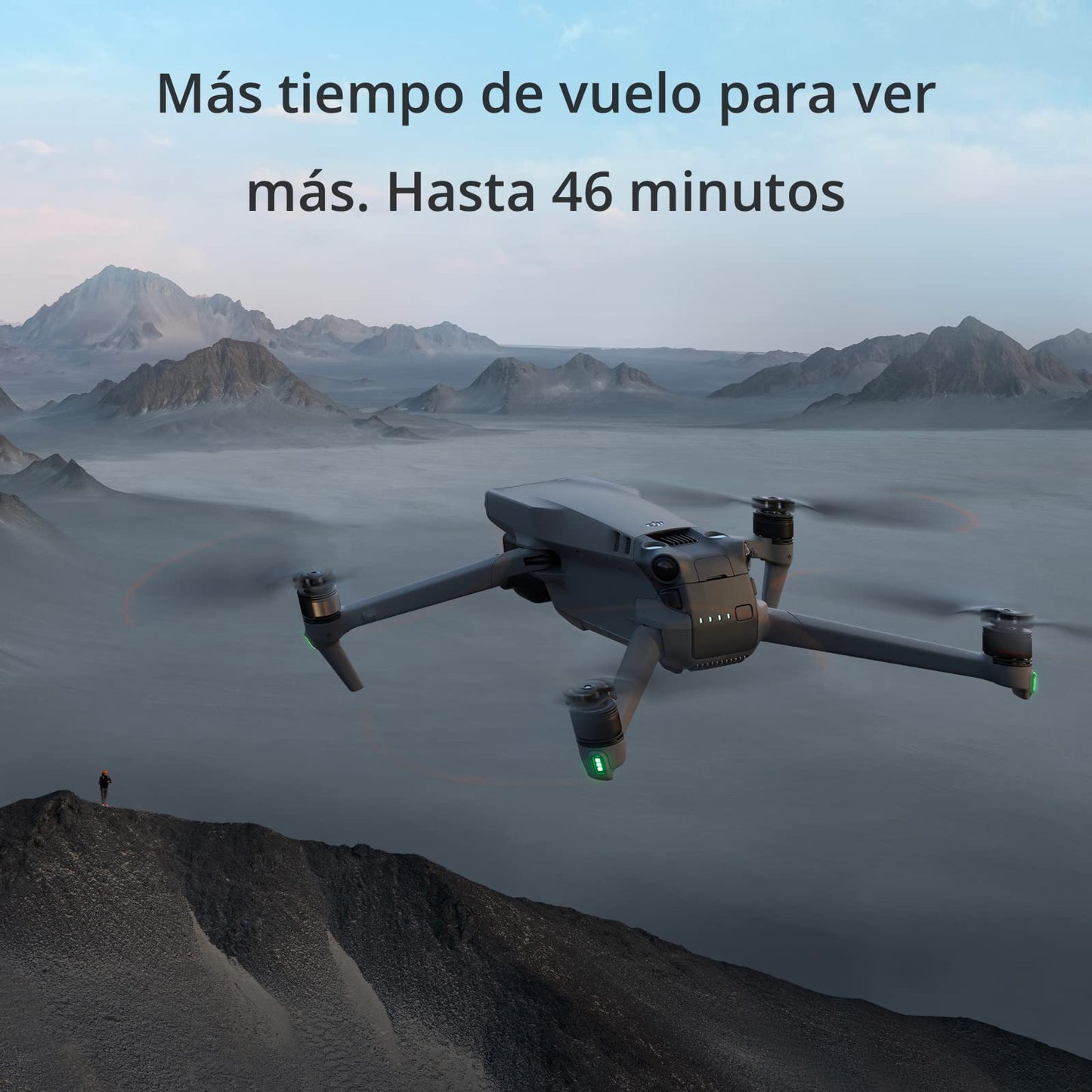 DJI Mavic 3 - Dron GPS con cámara Hasselblad CMOS 4/3, vídeo 5.1K, detección obstáculos omnidireccional, 46 min de vuelo, cuadricóptero RC con regreso auto. transm. máx. de vídeo de 15 km, Gris