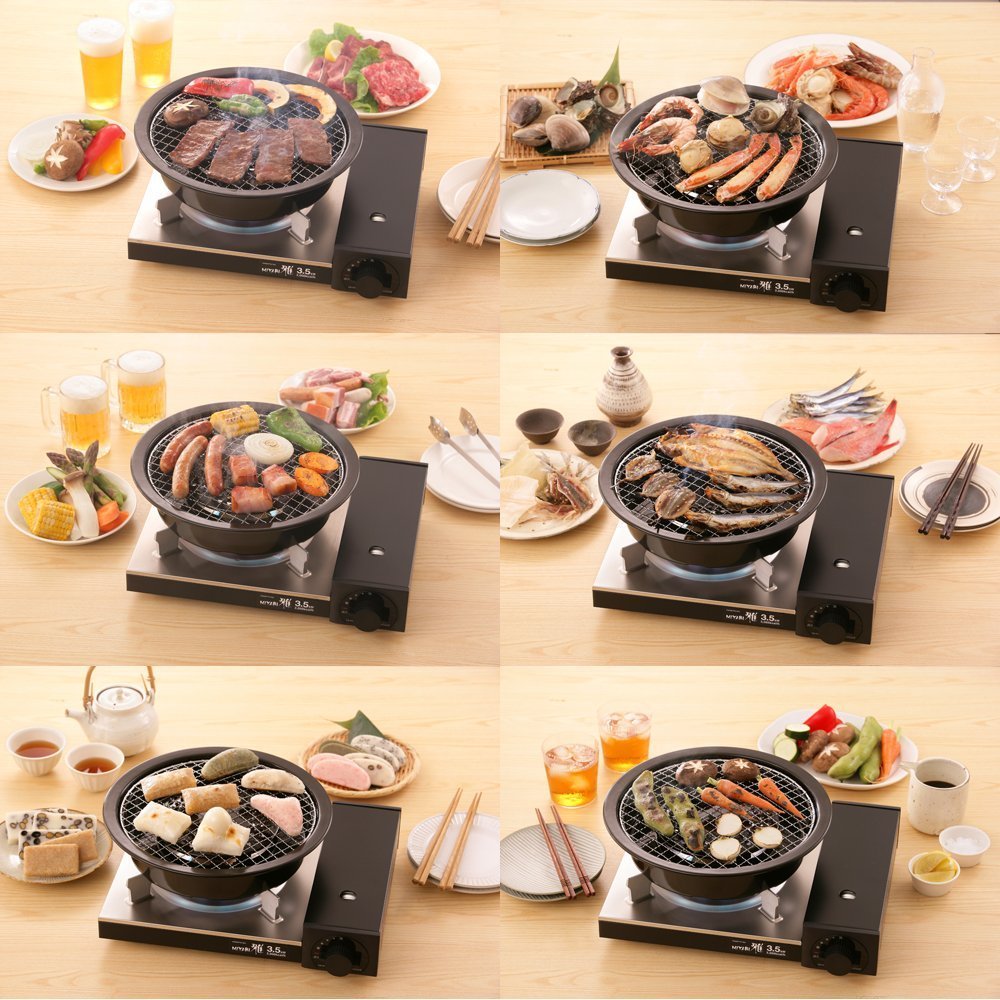 Iwatani Korean Cookware Aburi - Sartén para parrilla superior, color negro (CB-P-AM3)
