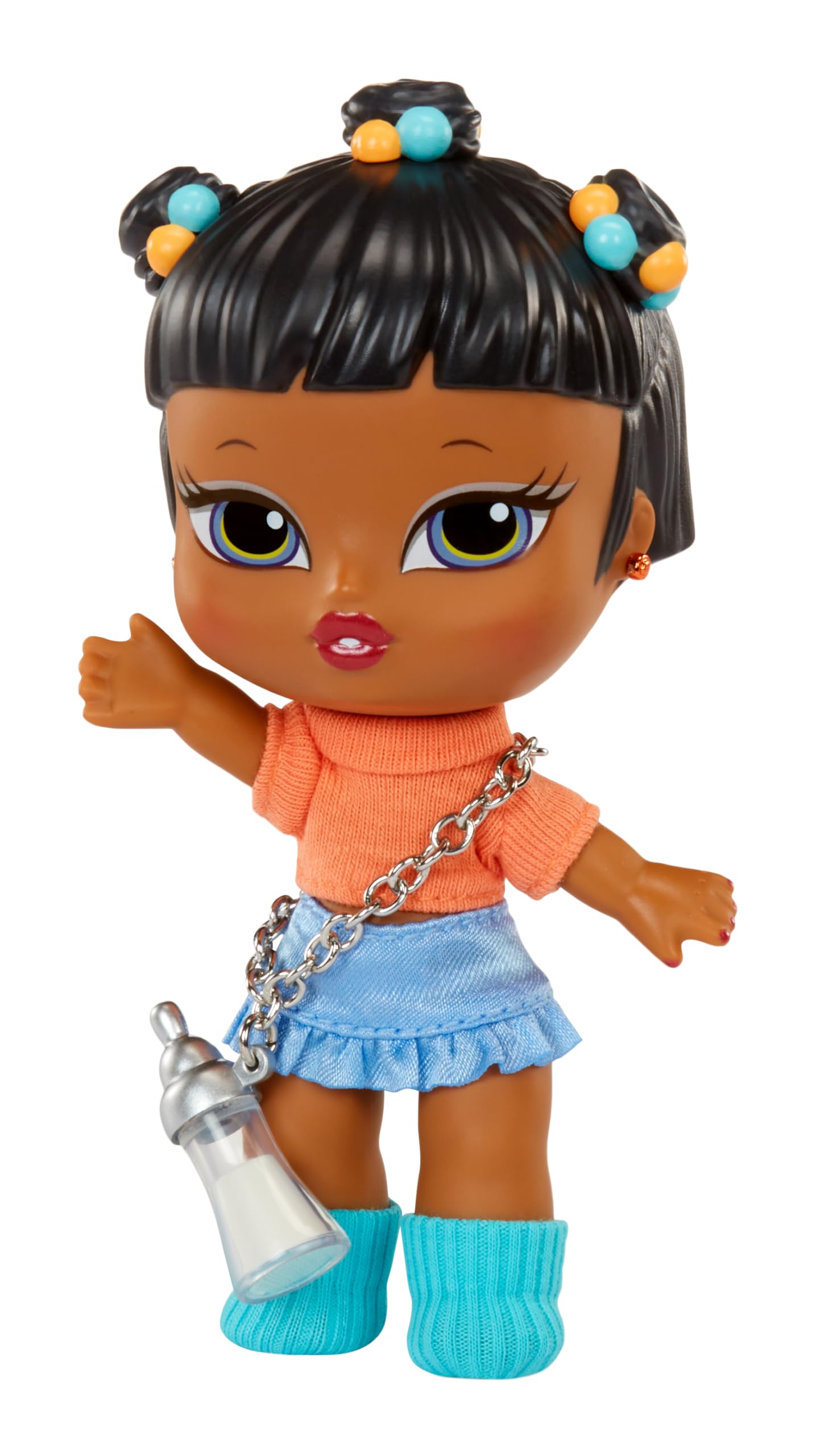 Bratz Muñeca Babyz Runwayz - Sasha - Coleccionable con Accesorios - Incluye un Collar Que Funciona como Llavero - Regalo Ideal para Niñas