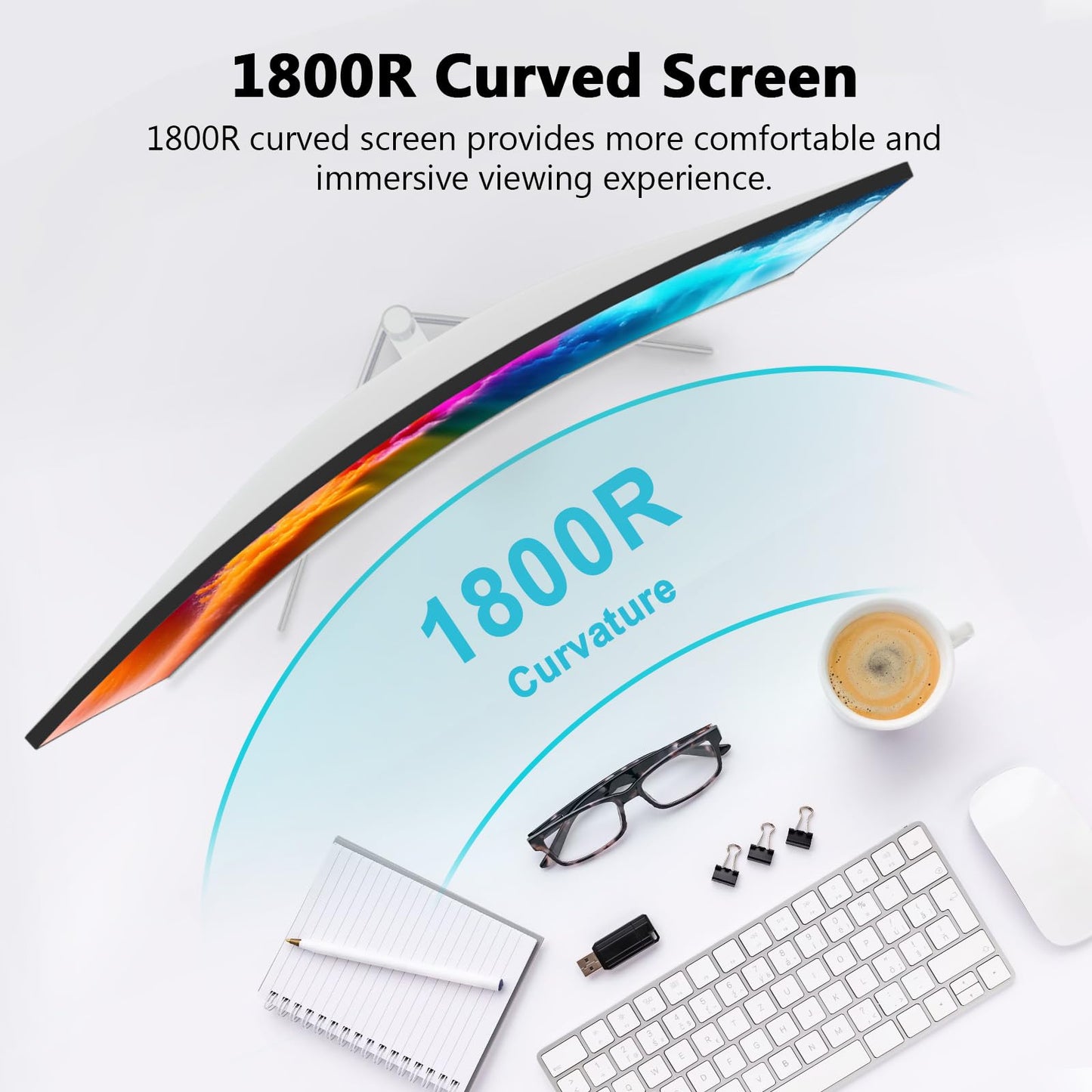 Monitor Curvo Z-EDGE Negro Mate Full HD 1080P 100Hz VA 27 Pulgadas