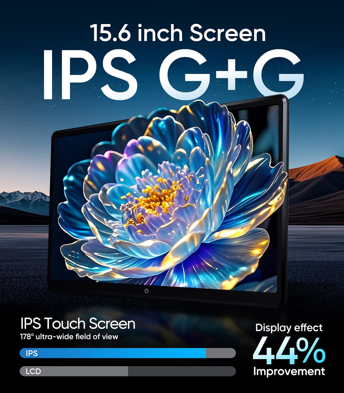 Monitor de Reposacabezas Seventour 4K 15,6 Pulgadas Android 13 con Pantalla Táctil y Enlace de Espejo Inalámbrico para Coche