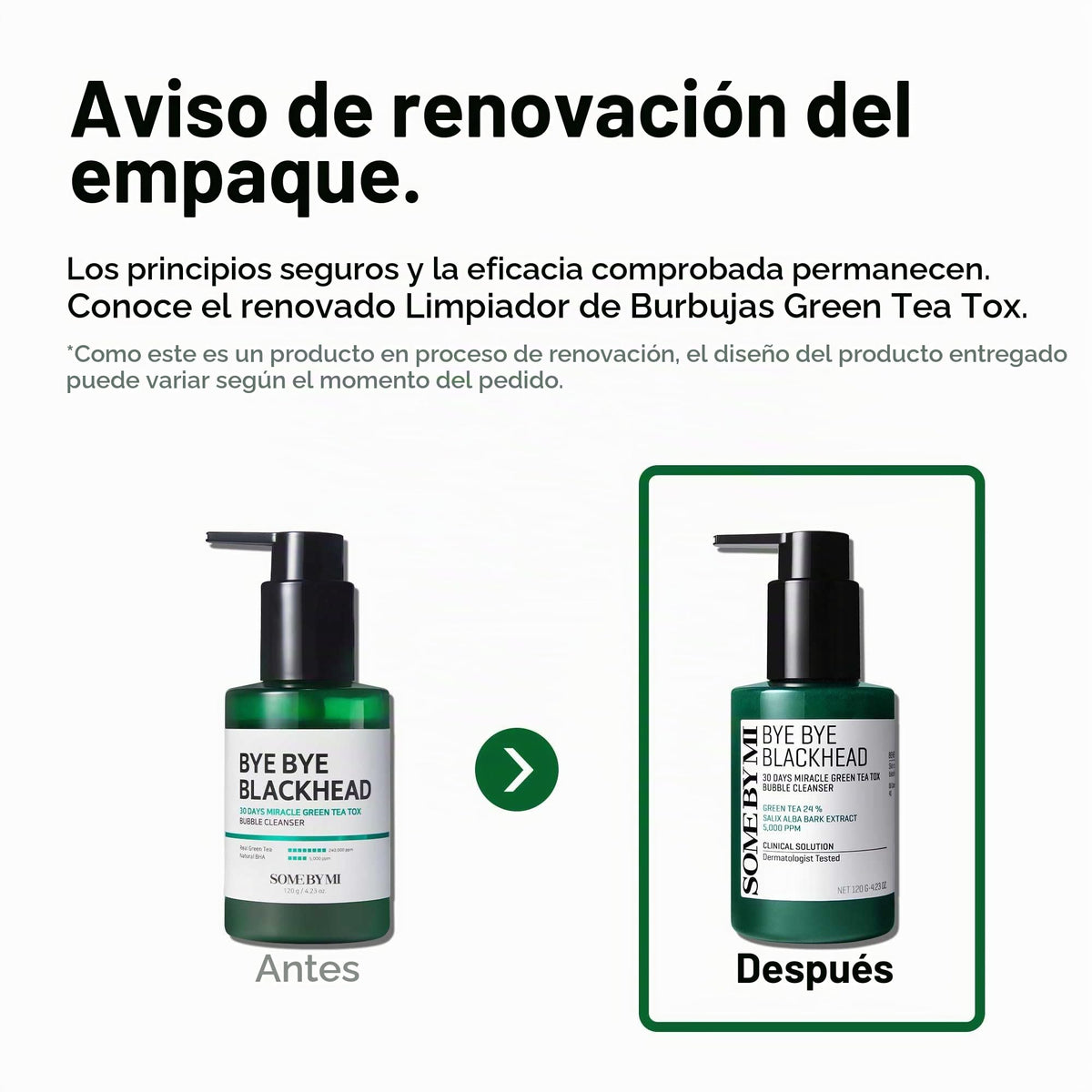 SOME BY MI Bye Bye Blackhead 30 Days Miracle Green Teal Tox Bubble Cleanser, 120 g (4.23 oz), limpieza de poros, iluminador, complejo de tanino, limpieza profunda suave, ingredientes naturales, restauración del equilibrio de la piel