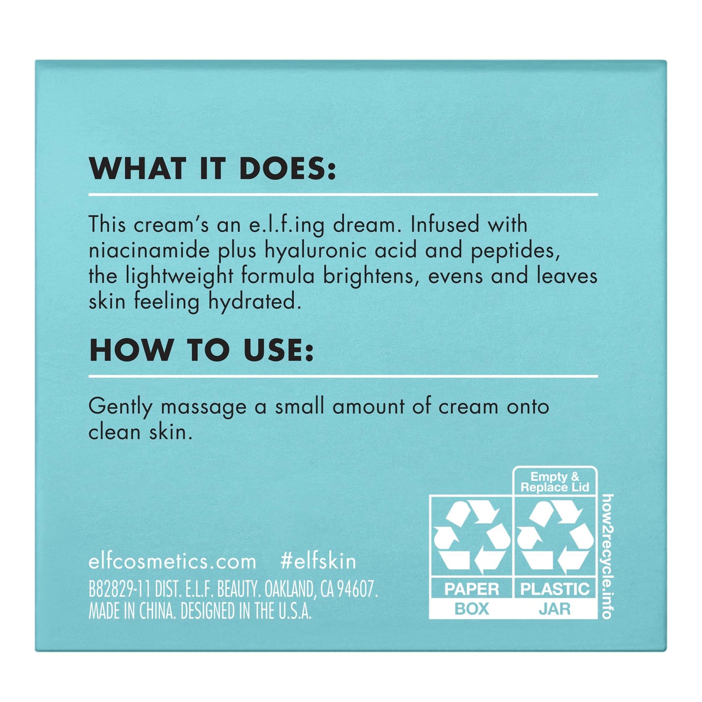 e.l.f. SKIN Holy Hydration! Face Cream, Moisturizer For Nourishing & Plumping Skin, Infused With Hyaluronic Acid, Vegan & Cruelty-Free, 1.8 Oz