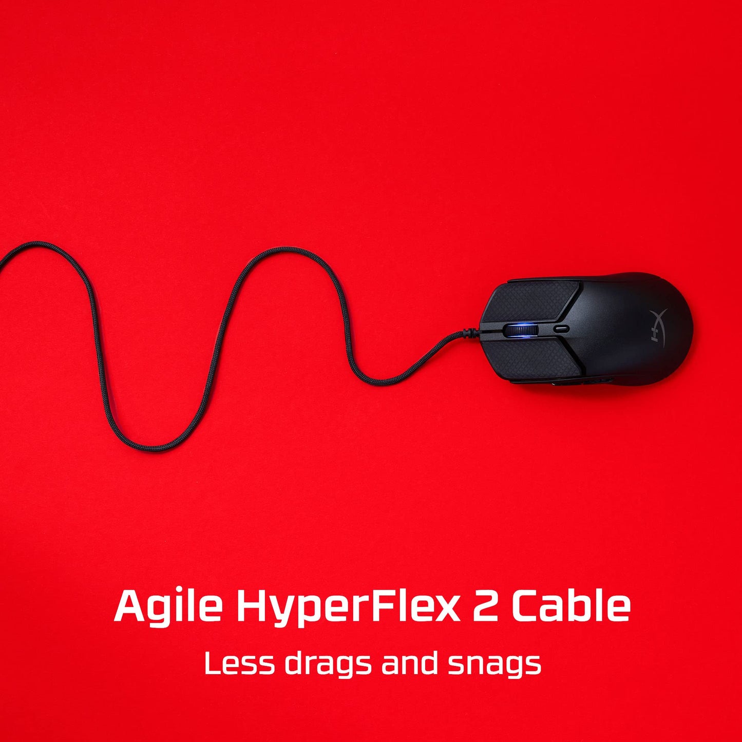 HyperX Pulsefire Haste 2 - Mouse para Juegos con Cable, Ultraligero, 53 g, frecuencia de sondeo de 8000 Hz, Sensor de precisión, Cable Hyperflex 2, Plug and Play, Color Negro