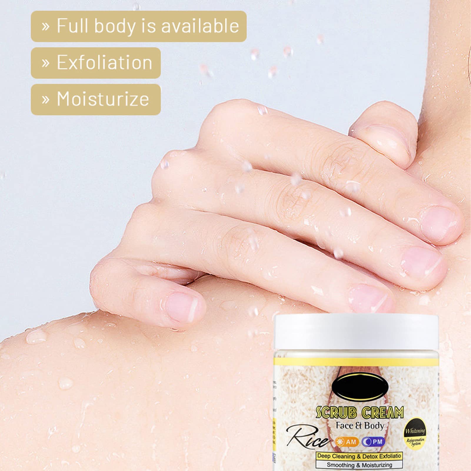 Exfoliante Corporal de Arroz Crema Suavizante para Aliviar la Sequedad