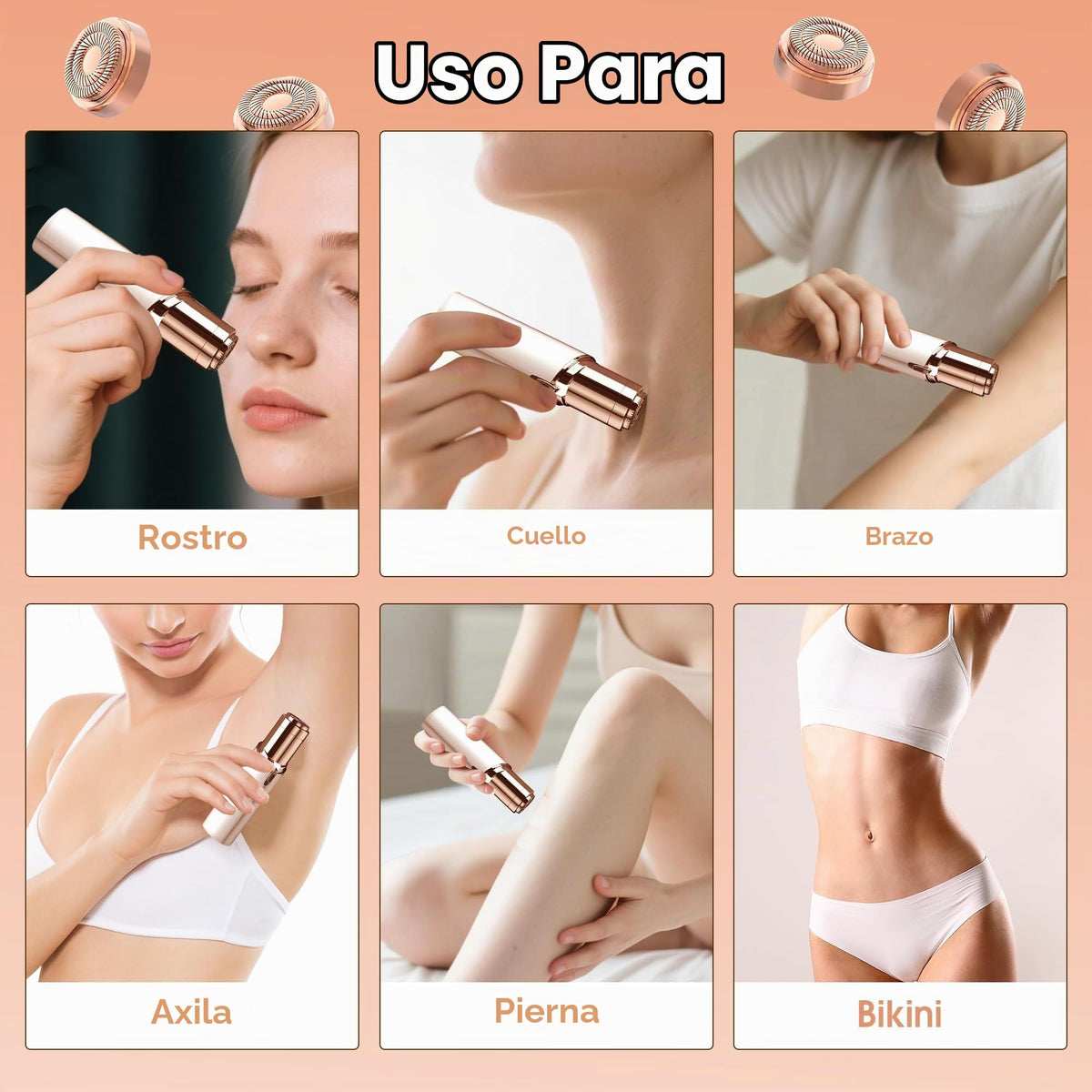 Cabezales de repuesto para el acabado Touch Flawless Facial removedor de vello para mujeres Gen 2, cabezales de repuesto para depilación impecable