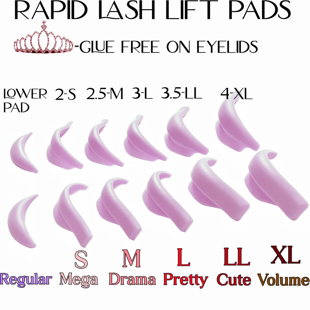 Libeauty - Juego de 10 varillas de silicona para levantamiento de pestañas, color rosa, supersuaves, tamaño 5 SMM1M2L, reutilizables para rizador de pestañas, con funda de almacenamiento de poliuretano premium (mezcla)