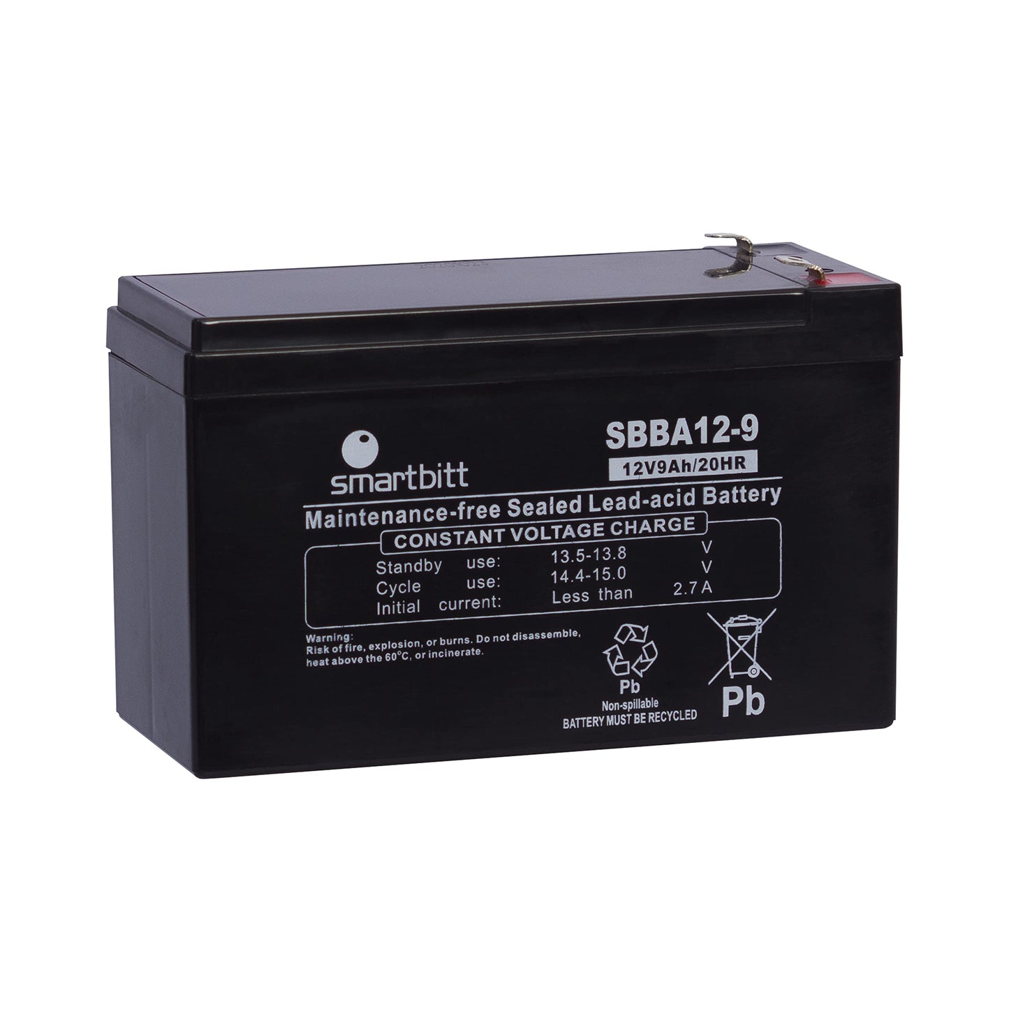 Batería Recargable Smartbitt 12V 9AH sellada Libre de Mantenimiento para UPS