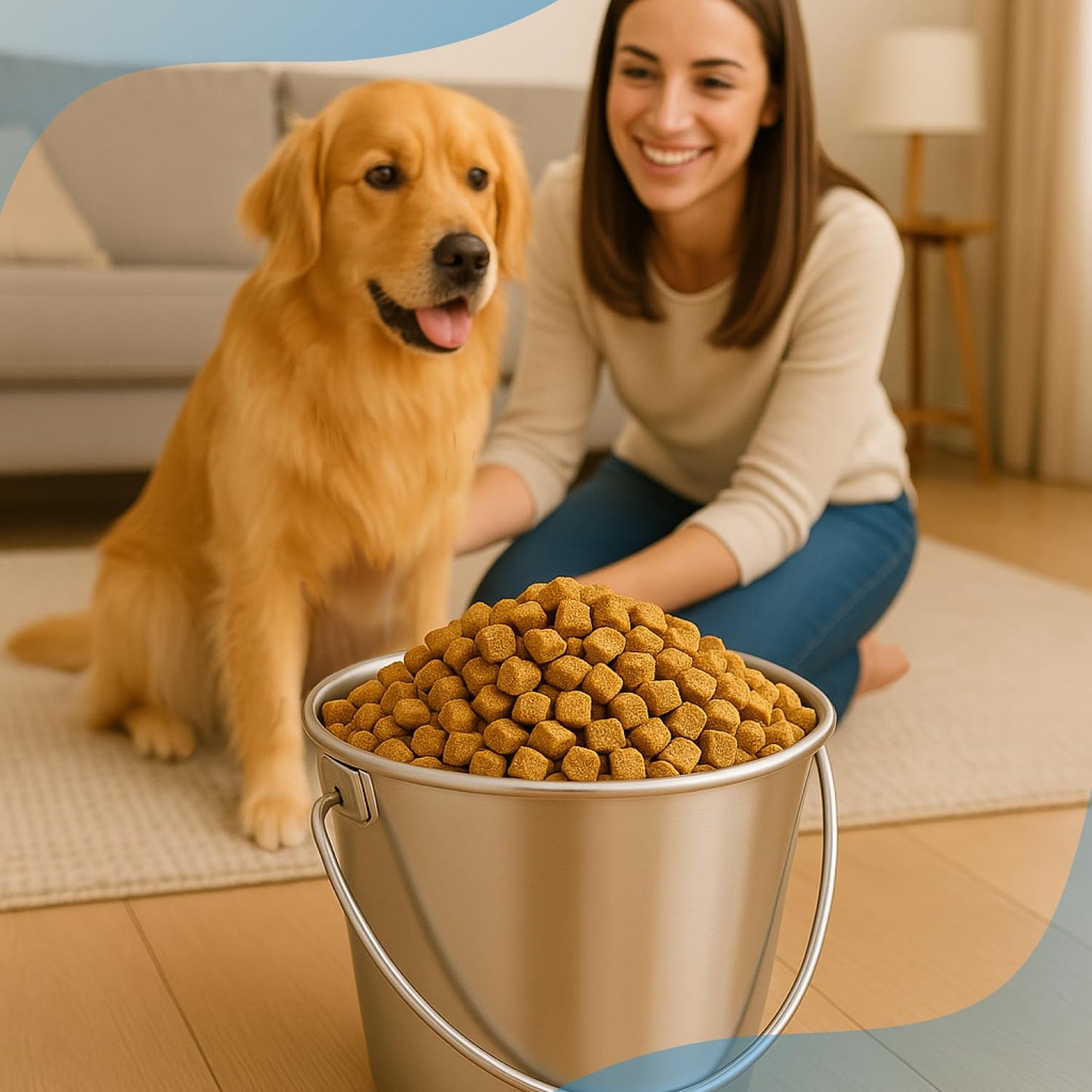 Advance Pet Products Cubo Redondo de Acero Inoxidable Pesado, 1 Cuarto de galón