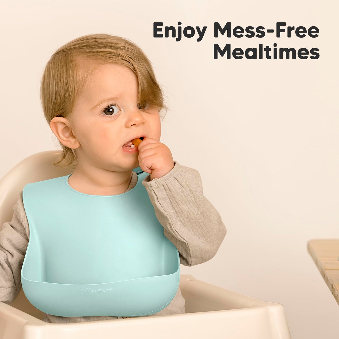 KeaBabies - Paquete de 2 baberos de silicona para bebés, baberos de silicona para comer, baberos de silicona pura de grado alimenticio, baberos para niños pequeños, baberos impermeables, baberos de