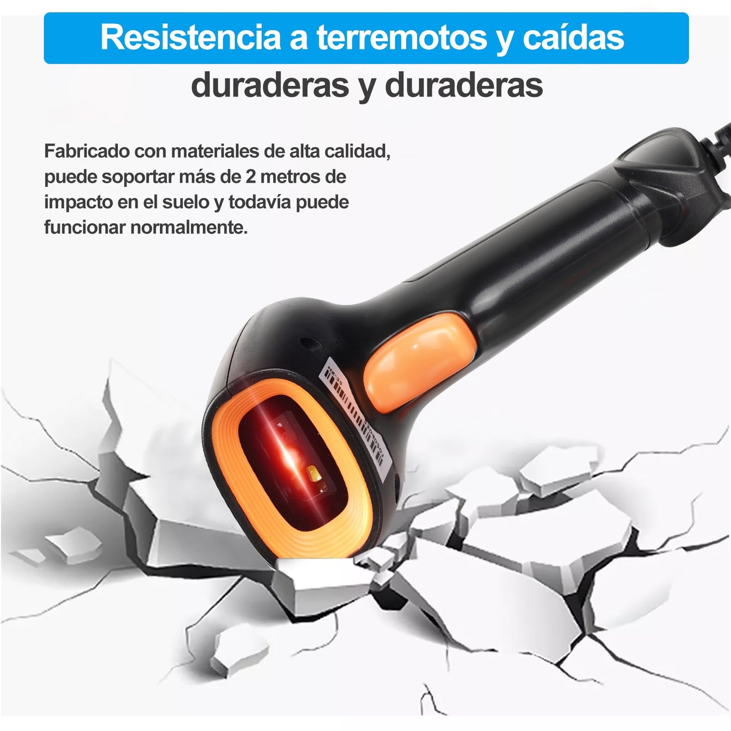 Escáner de Código de Barras 2D 1D QR, Lector Código de Barras con Cable USB Scanner Código de Barras Alámbrico Compatible con PC y Laptop, Escáner Ideal para Supermercado, Biblioteca, Tienda Minorist