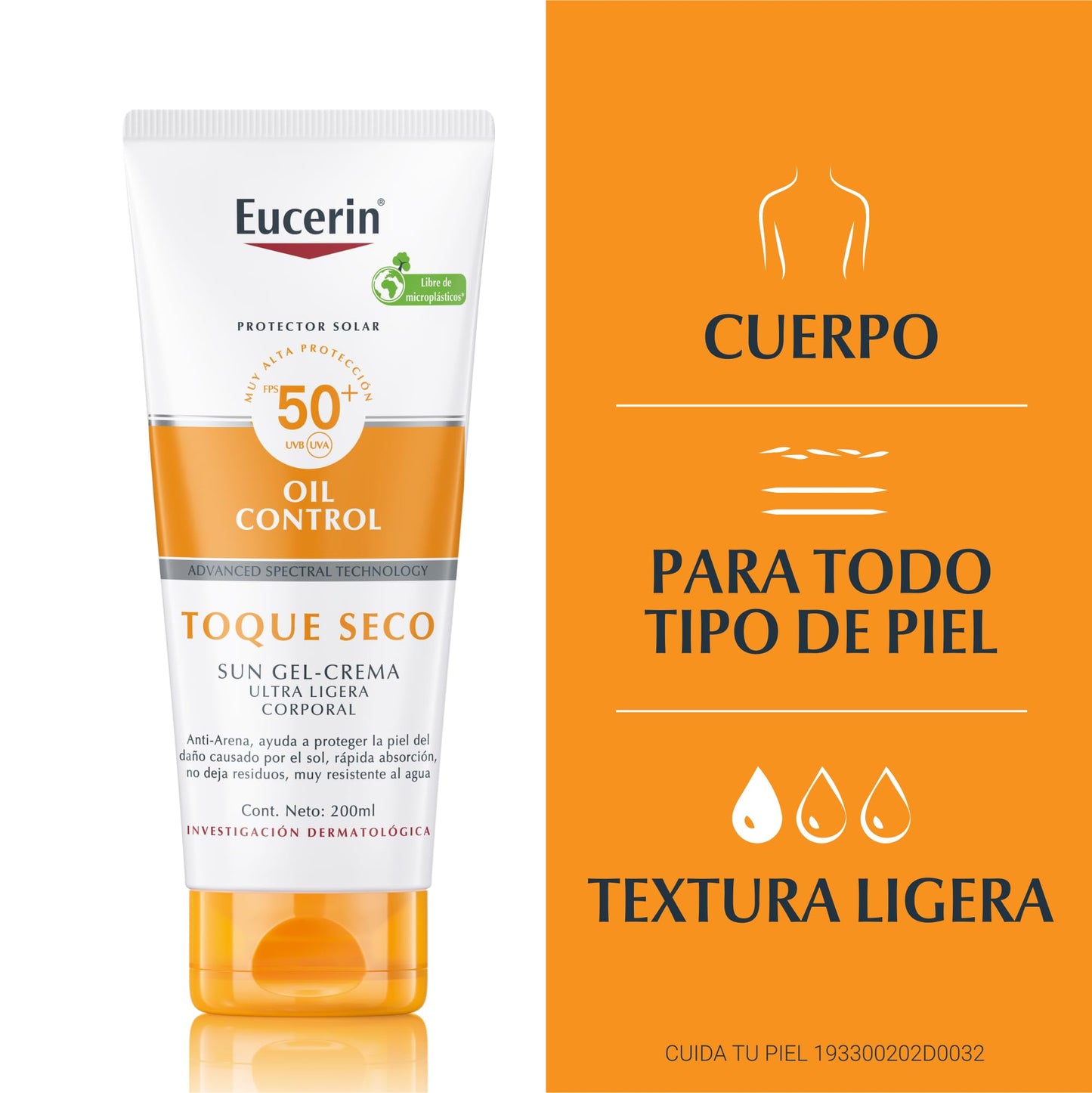 Eucerin Toque Seco FPS 50+ 200ml | Protector Solar Ideal Piel Mixta
