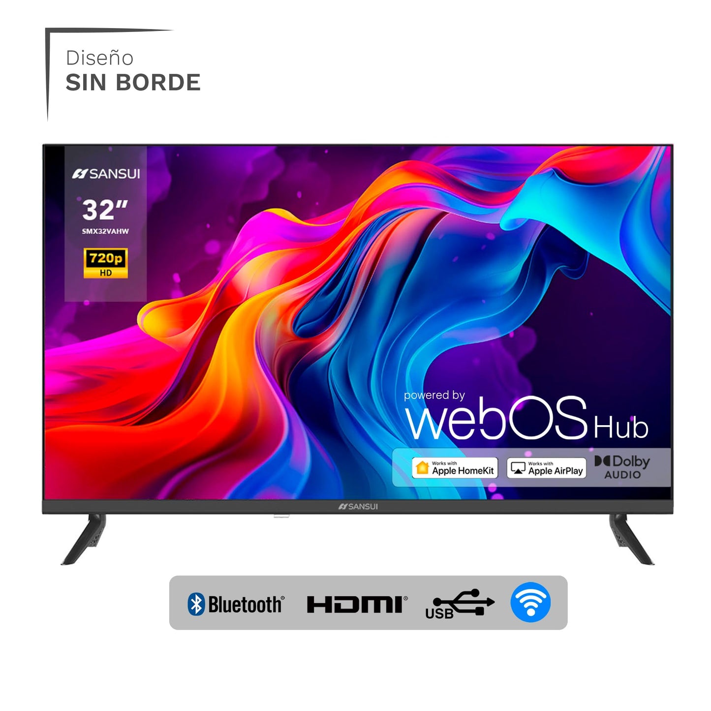 TV SANSUI HD Smart WebOS 32 Pulgadas WiFi Series 2024