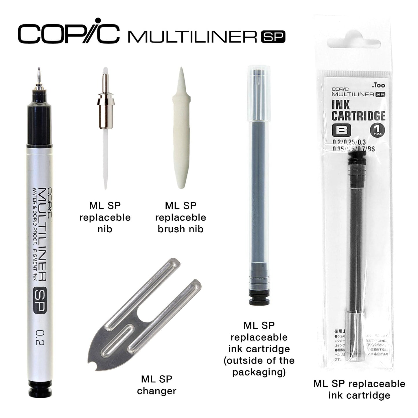 Copic Sketch, marcadores a base de alcohol, 5 piezas + bolígrafo multiforro, básicos de mezcla