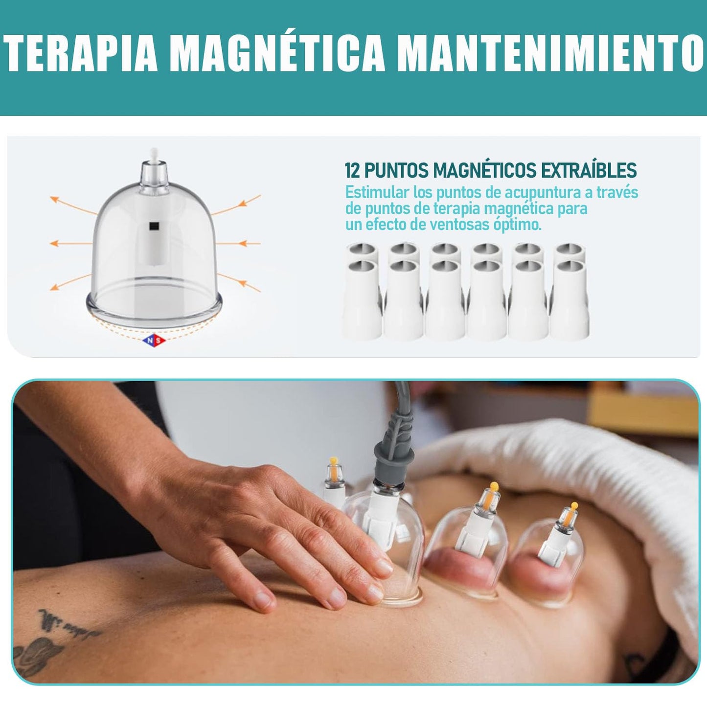 Juego de Terapia de 32 Tazas,Juego Profesional de Ventosas Chinas con Magnéticos, Kit de Ventosas Terapéuticas, Ventosas de Vacío para Aliviar la Fatiga Corporal, Espalda, Cuello y Dolor Muscular