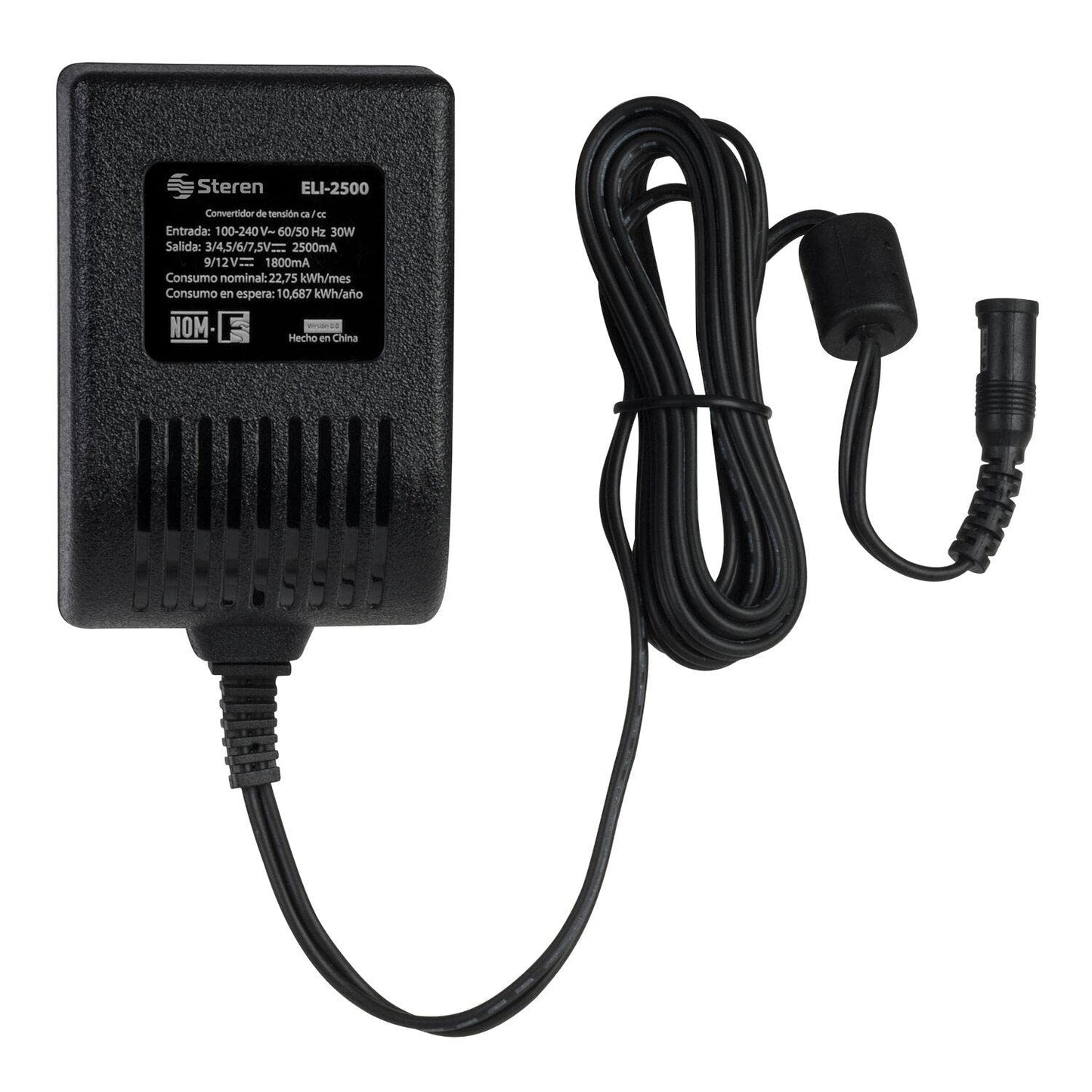 Eliminador Regulable Steren 3 a 12 Vcc 2,5 A con Puntas Intercambiables
