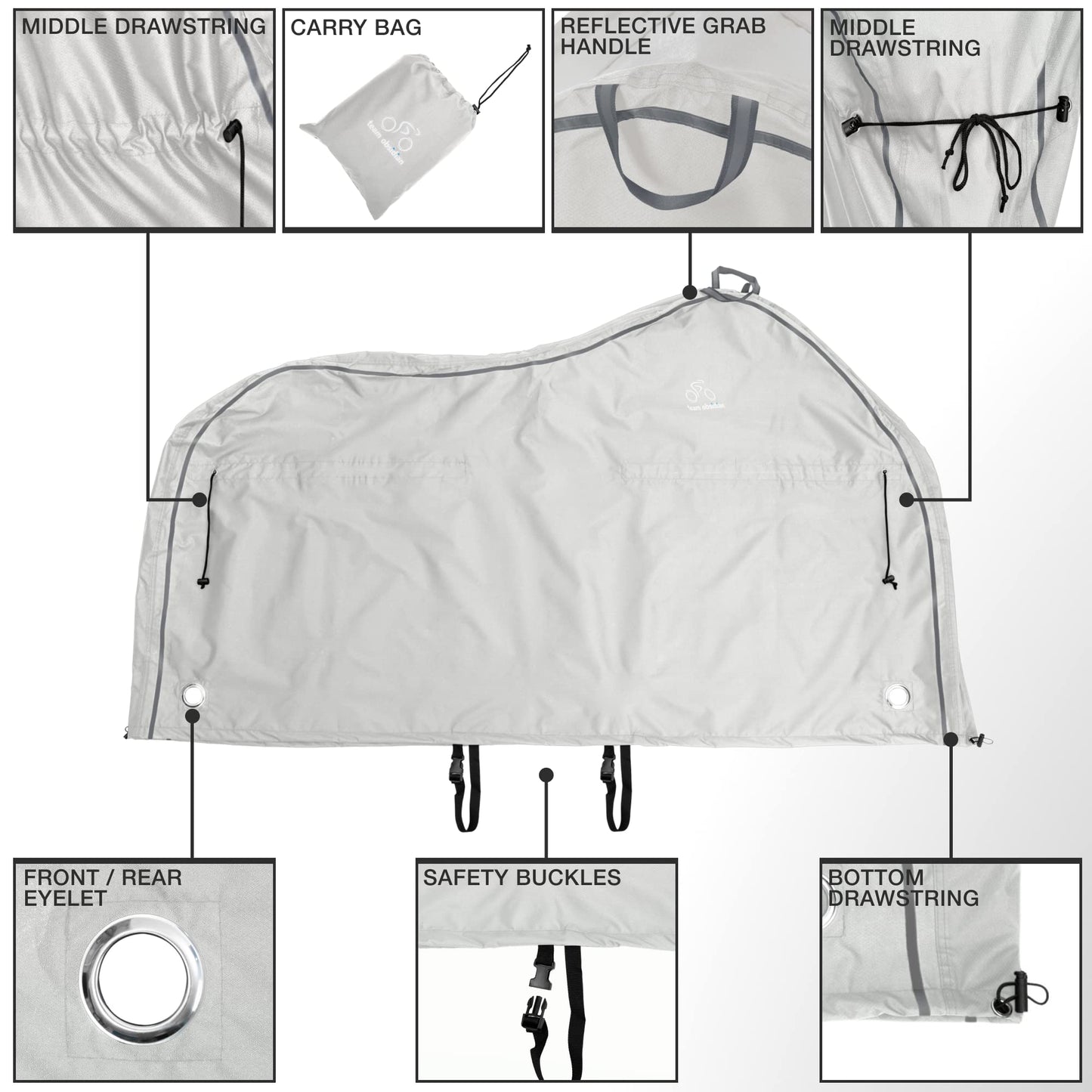 Funda Transporte Bicicleta TeamObsidian Gris XXL para 3 Bicicletas