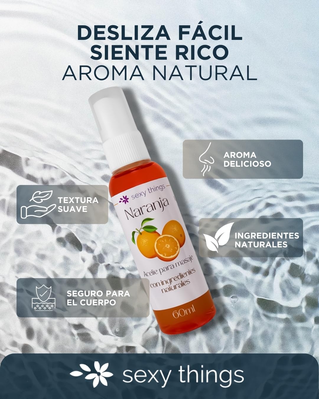 Aceite para Masaje Sexy Things Naranja Ideal para Relajación en Pareja 60ml